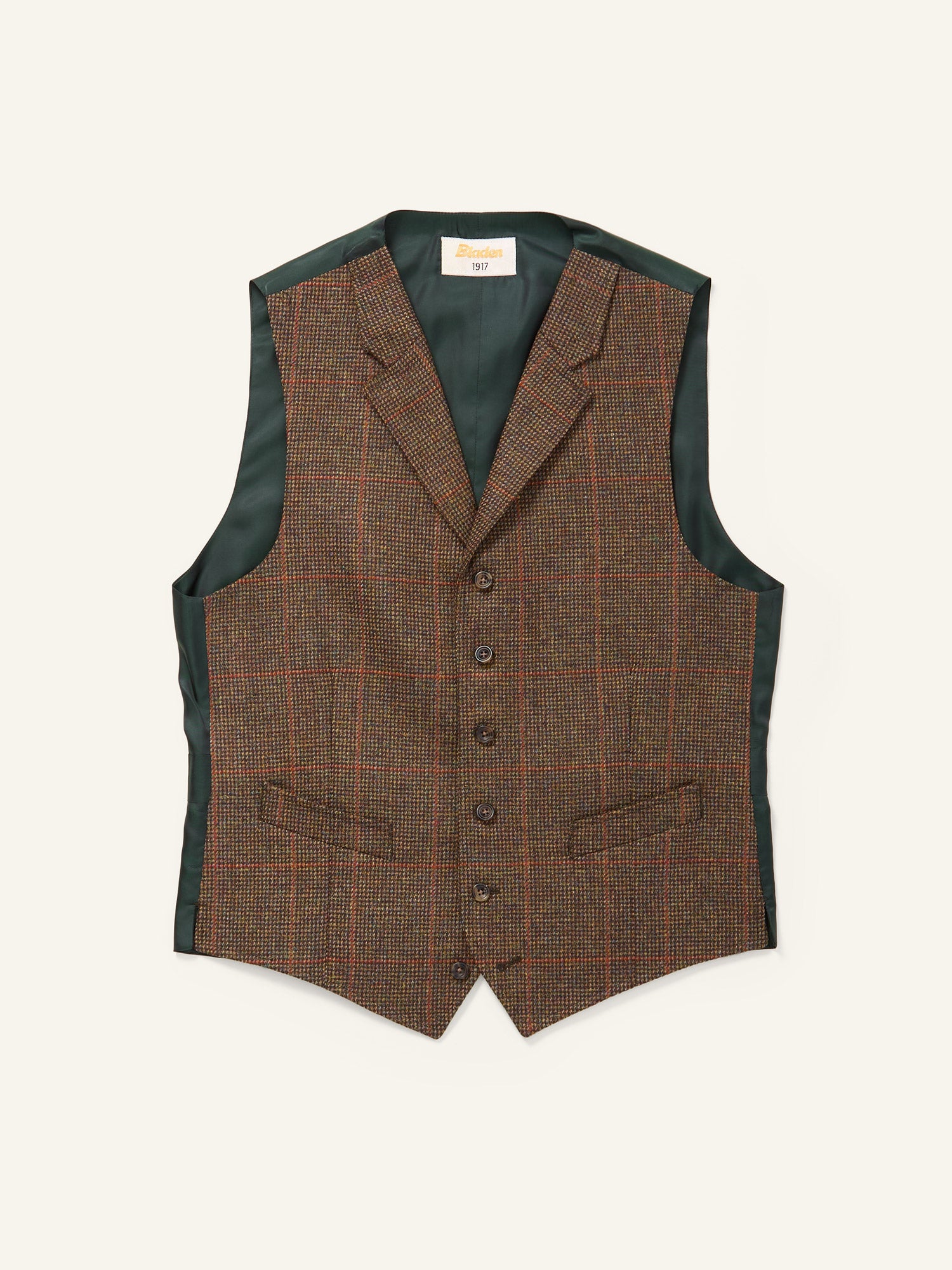 3-Piece Tweed Suit Brown Windowpane