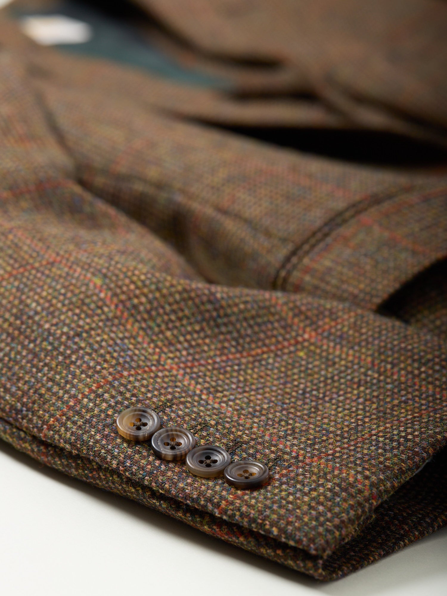 3-Piece Tweed Suit Brown Windowpane