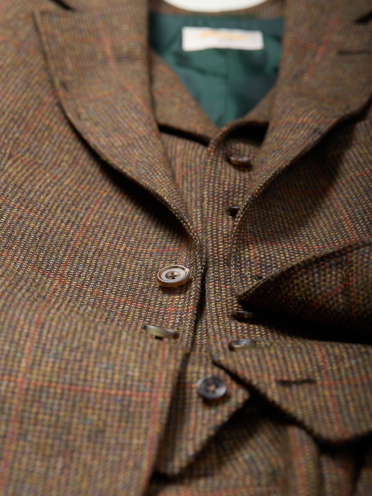 3-Piece Tweed Suit Brown Windowpane