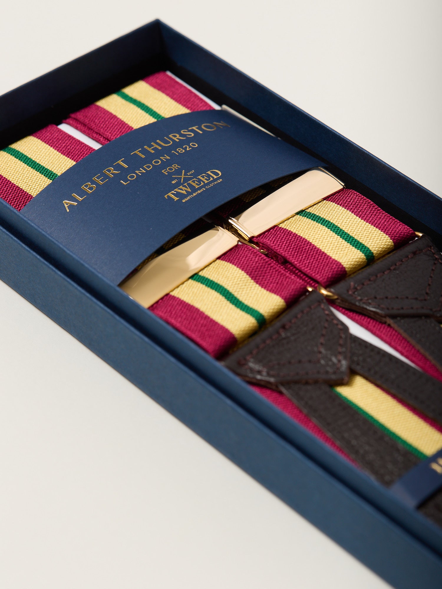 Stripe Barathea Braces Red/Yellow/Green
