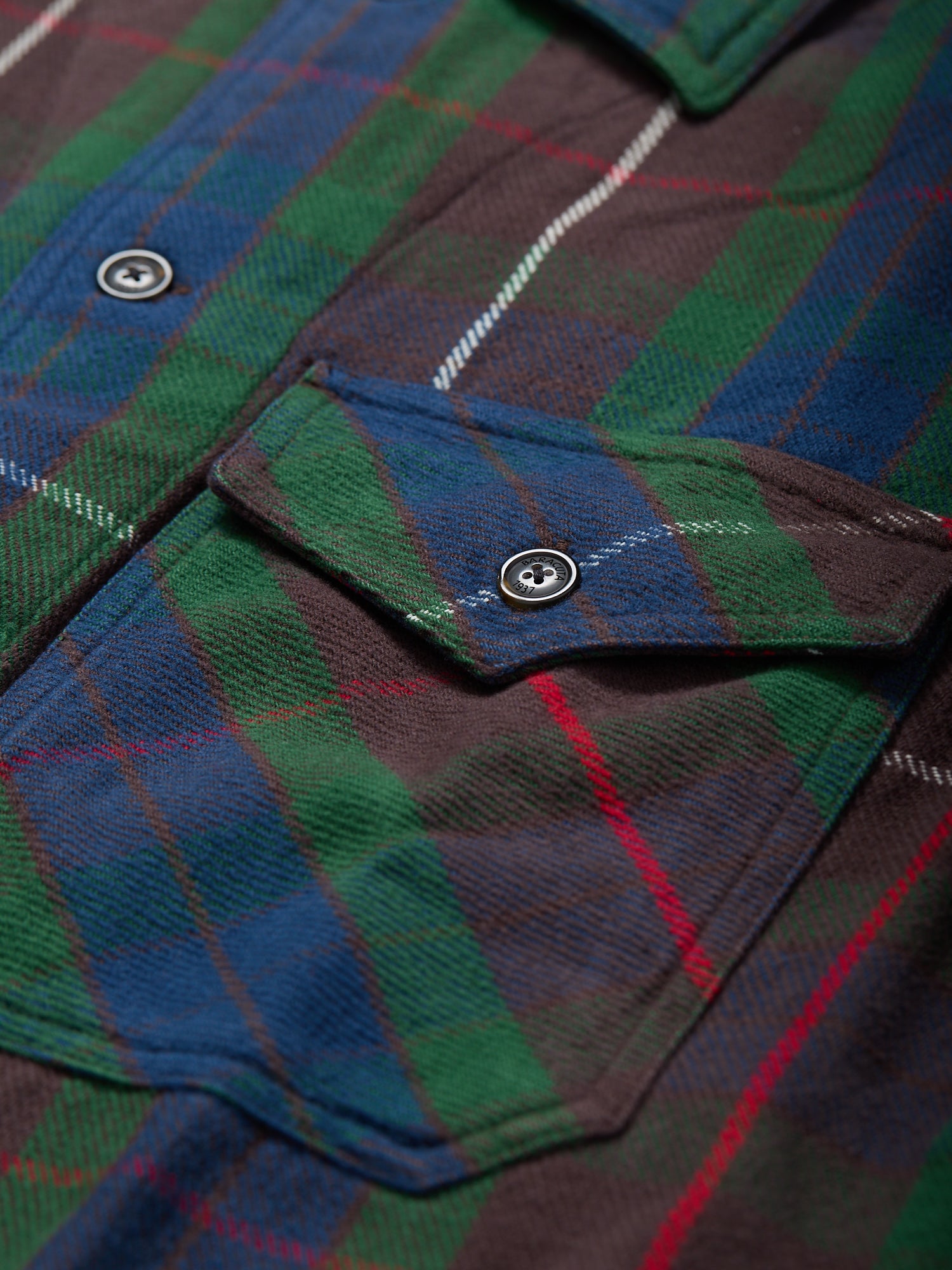 Brushed Flannel Overshirt Hunting Tartan Brown