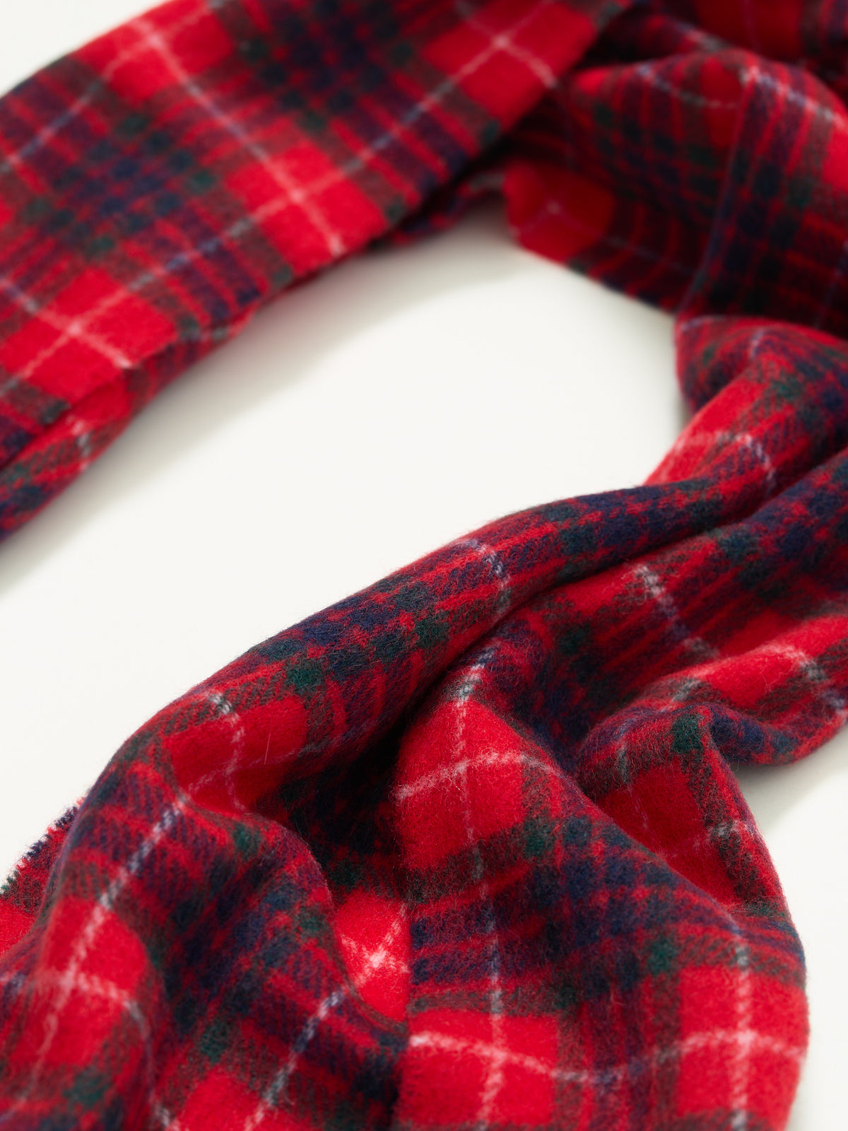 Fraser Tartan Wool Blend Scarf Red