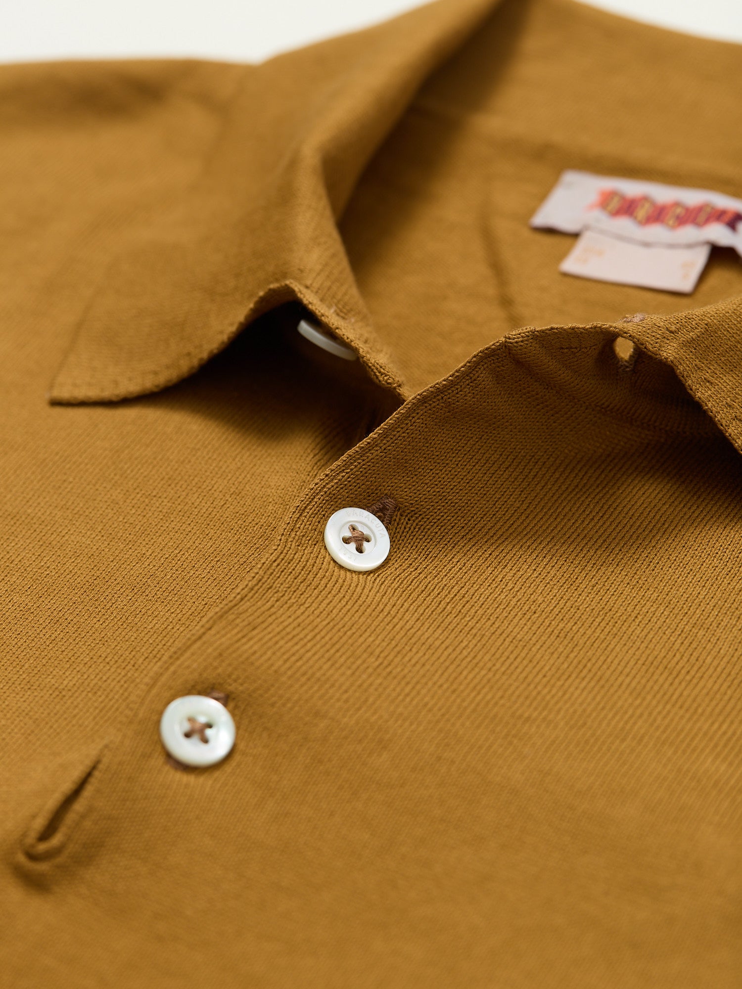 Knit Cotton Polo Shirt Tobacco