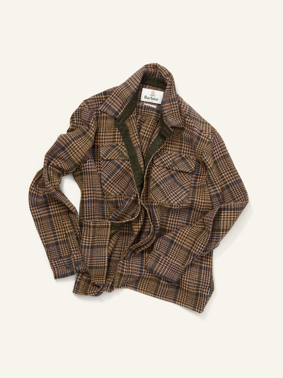 Millom Houndstooth Shirt Olive