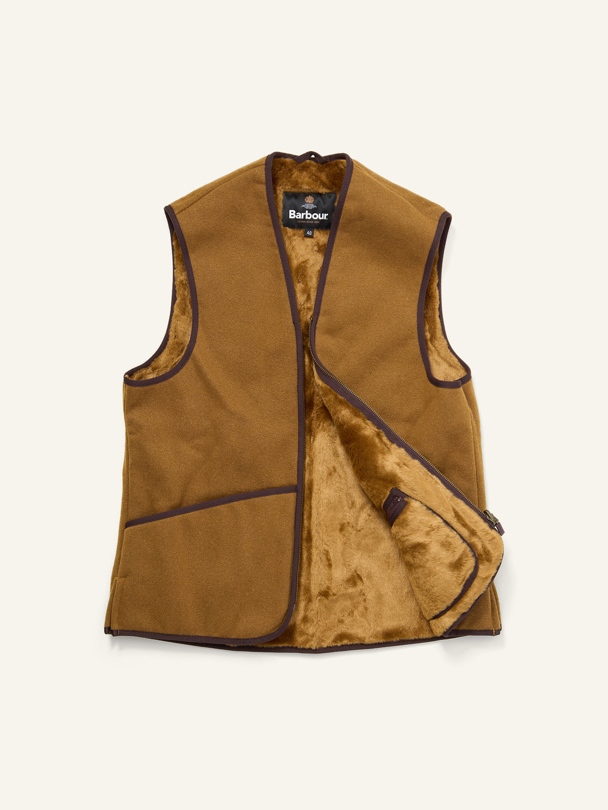 Warm Pile Waistcoat Liner Brown