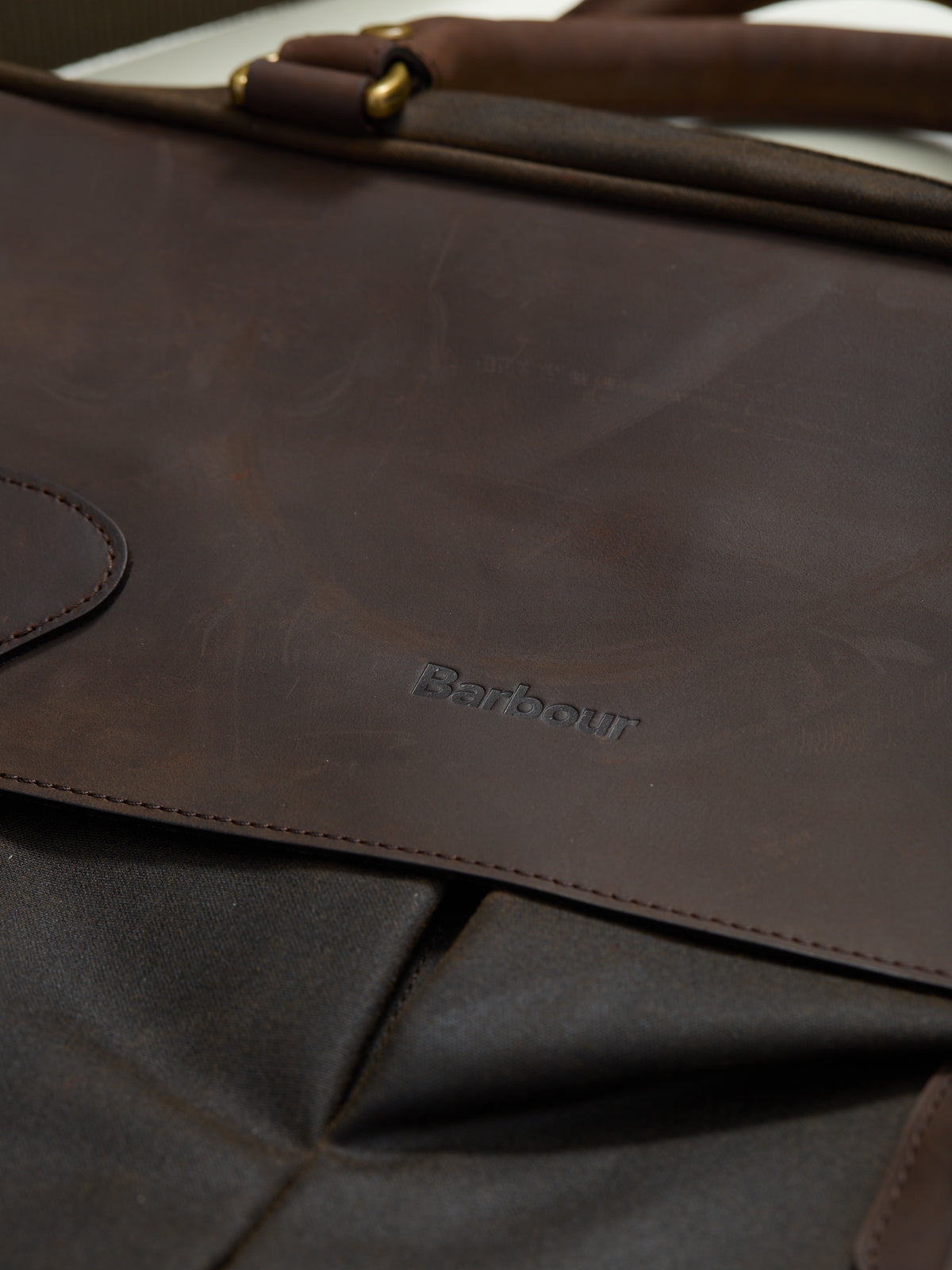 Wax Leather Briefcase Olive