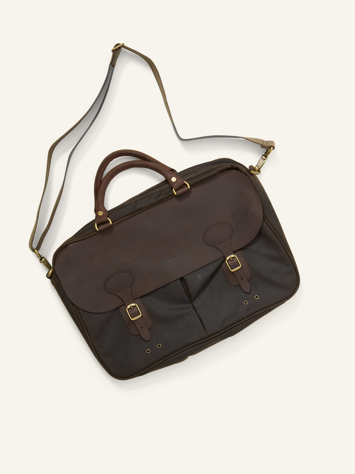Wax Leather Briefcase Olive