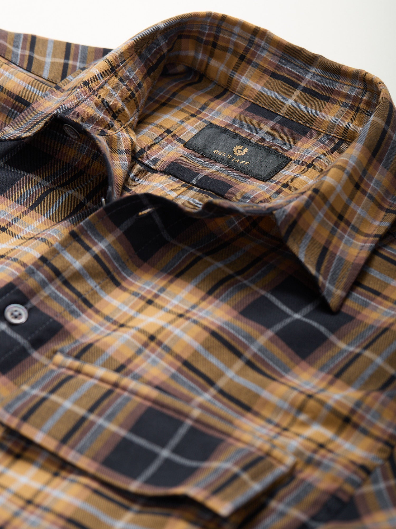 Scale Cotton Shirt Black/Yellow Plaid