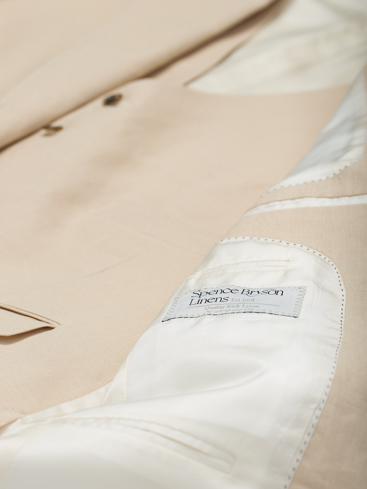 3-piece Tropical Irish Linen Suit Stone