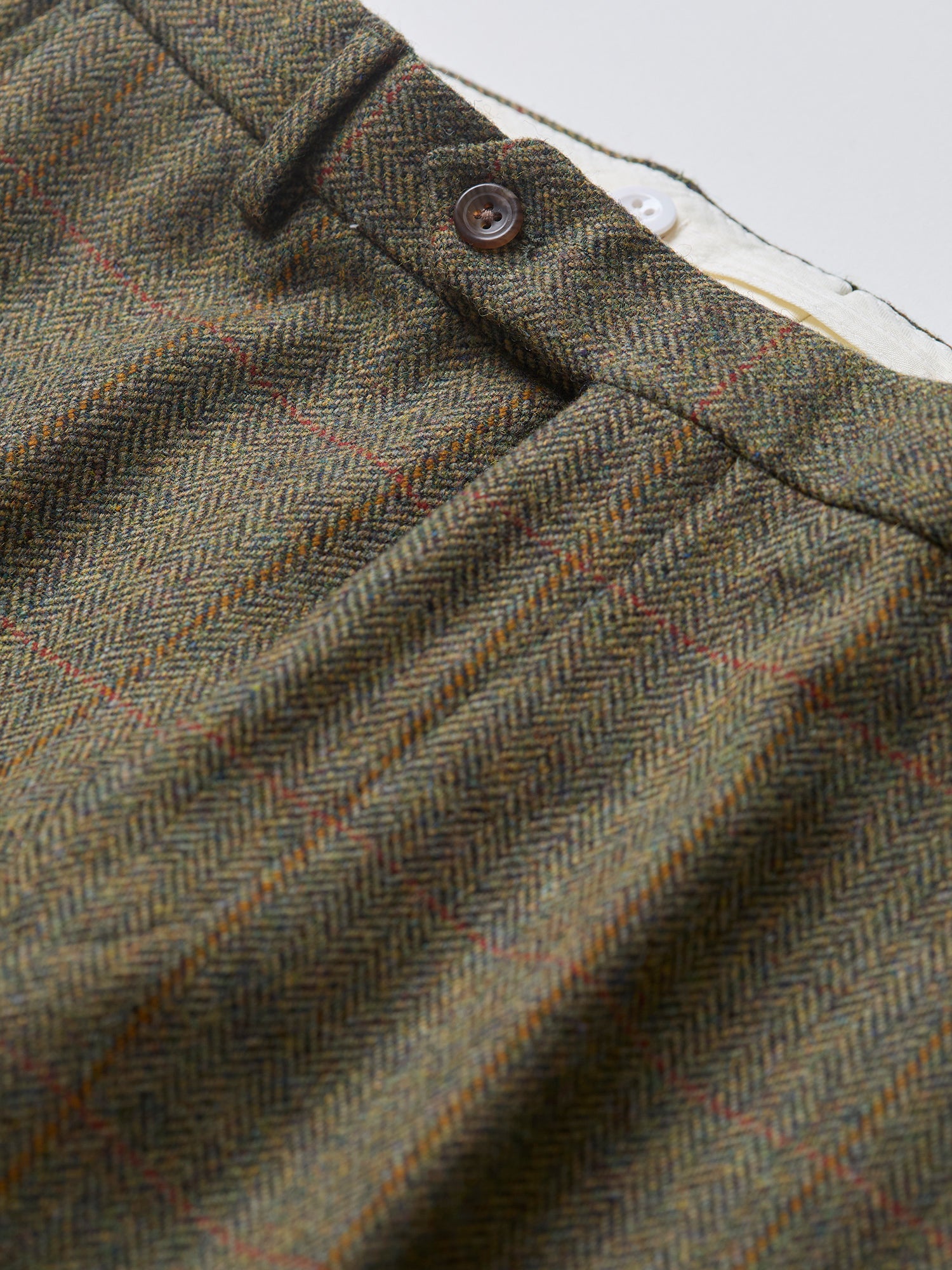 3-Piece Tweed Suit Green HB Windowpane