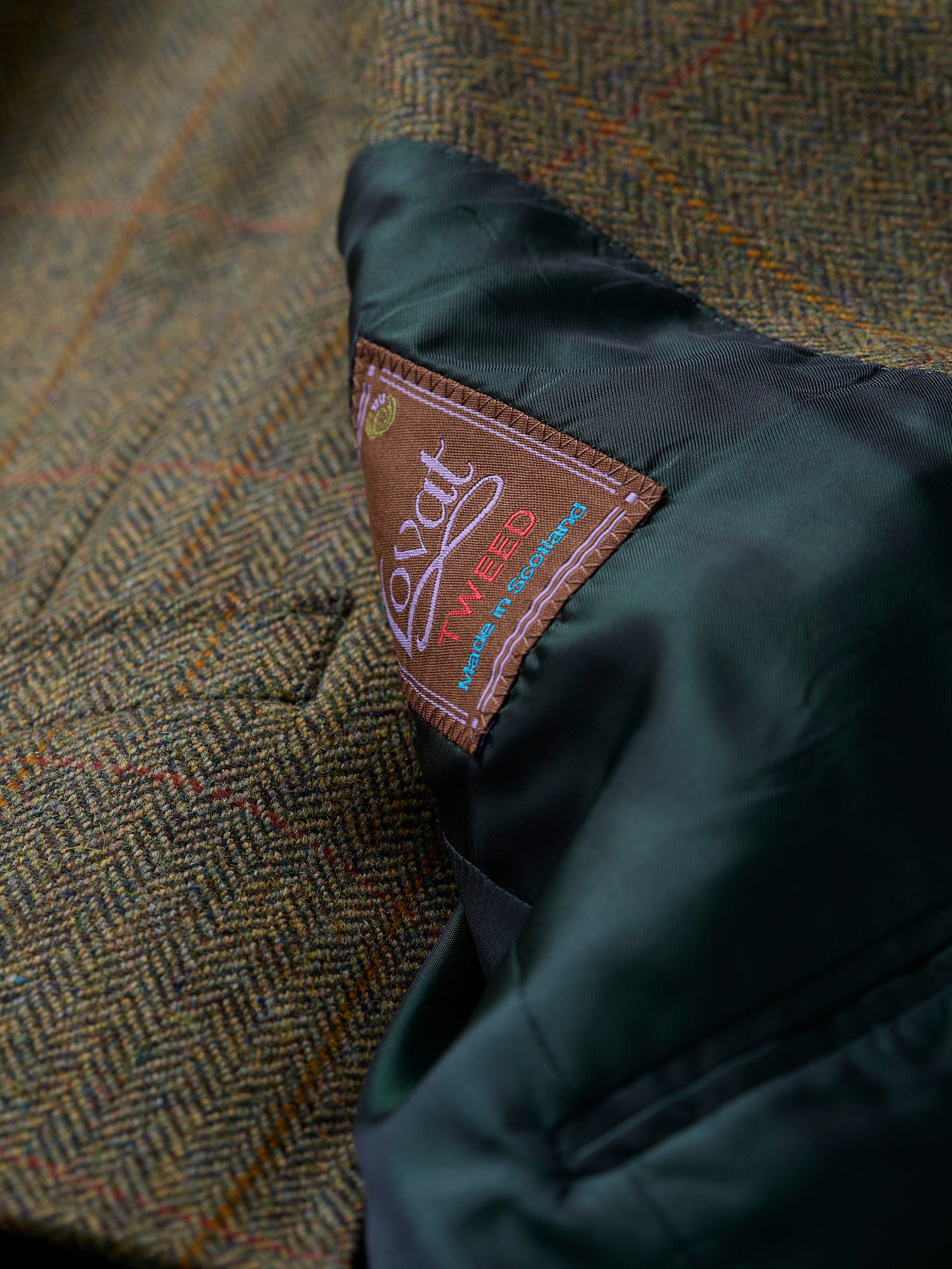 3-Piece Tweed Suit Green HB Windowpane