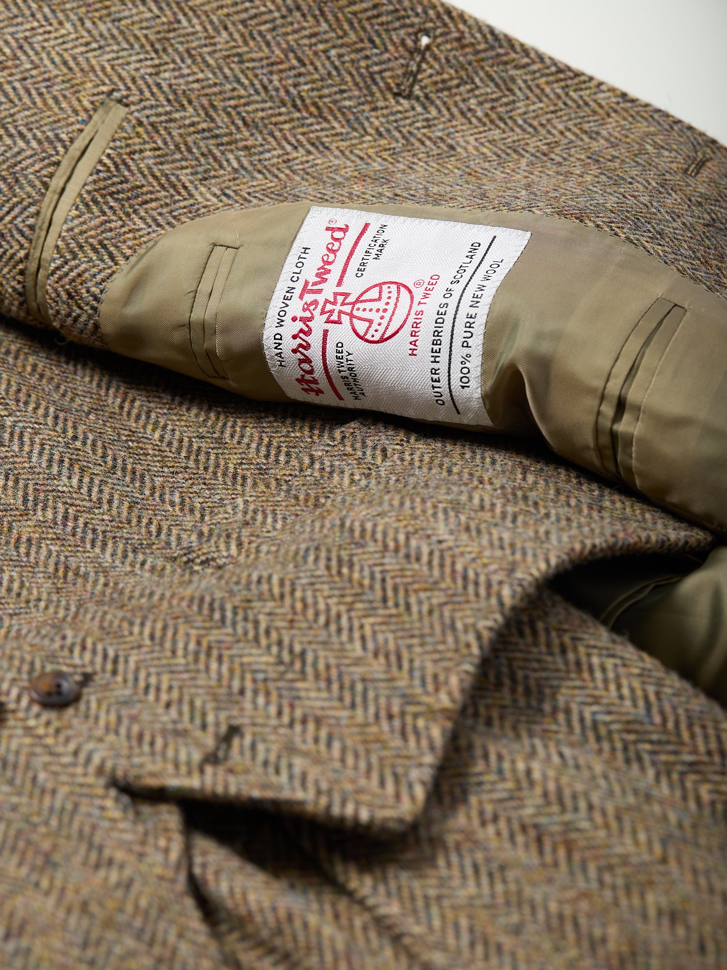 Harris Tweed 3-piece Suit Beige Herringbone