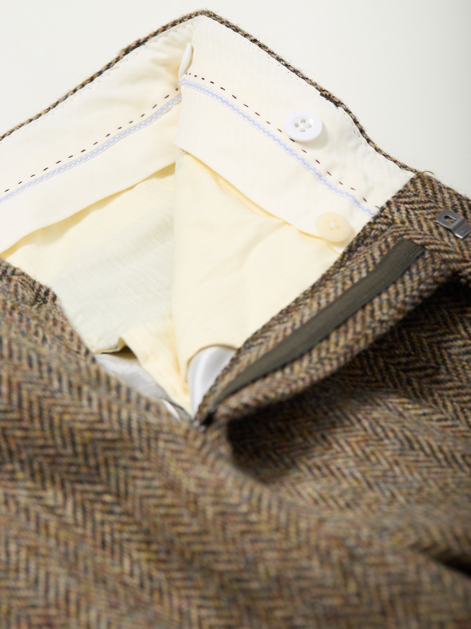 Harris Tweed 3-piece Suit Beige Herringbone