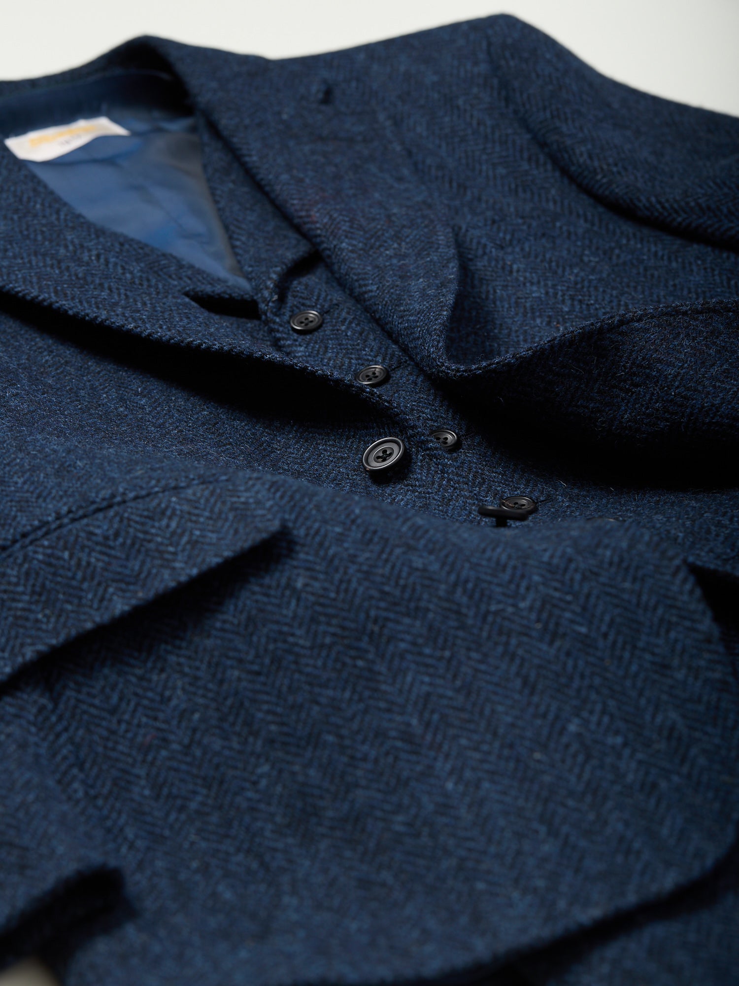 Harris Tweed 3-piece Suit Navy Herringbone