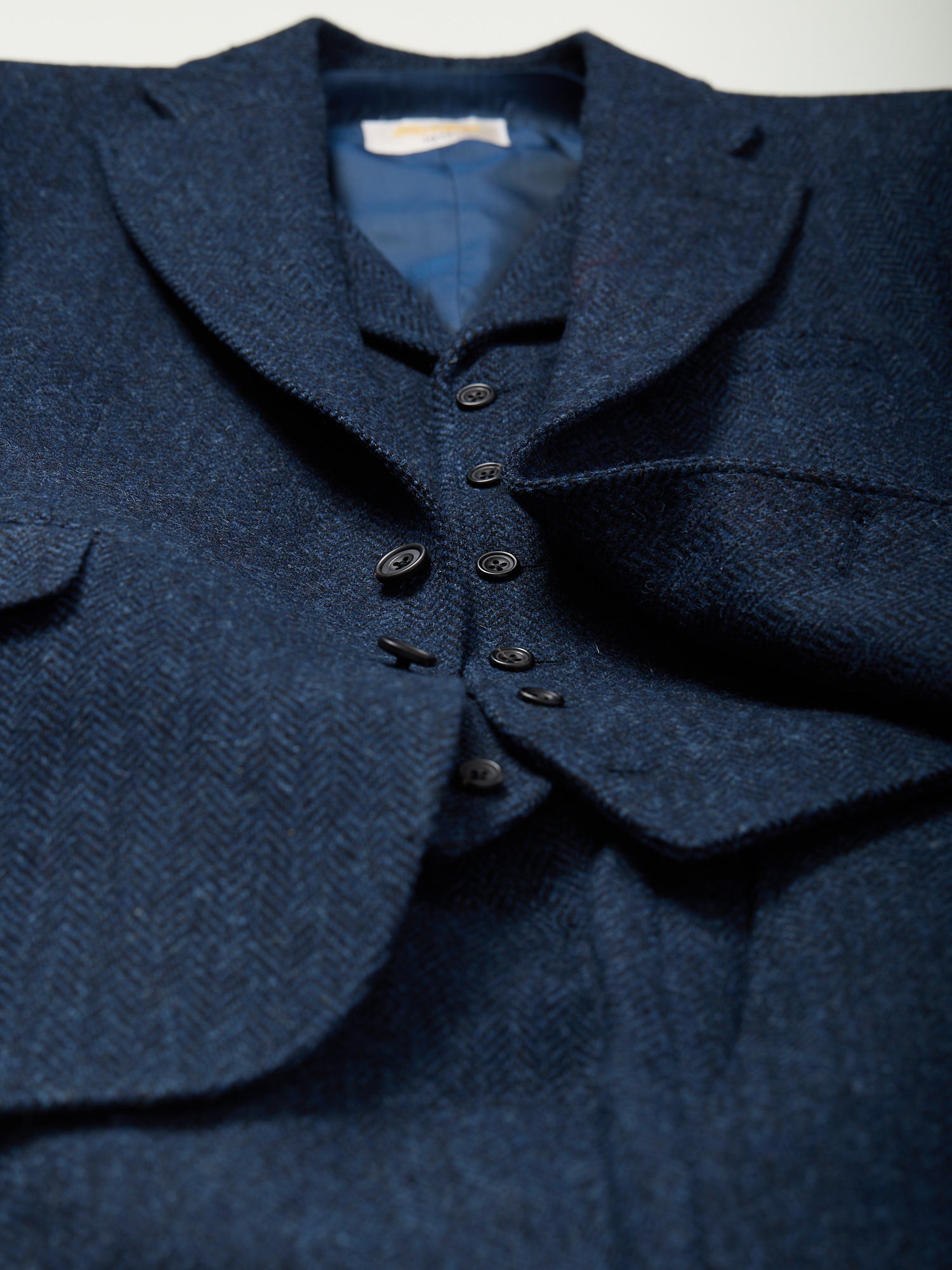 Harris Tweed 3-piece Suit Navy Herringbone