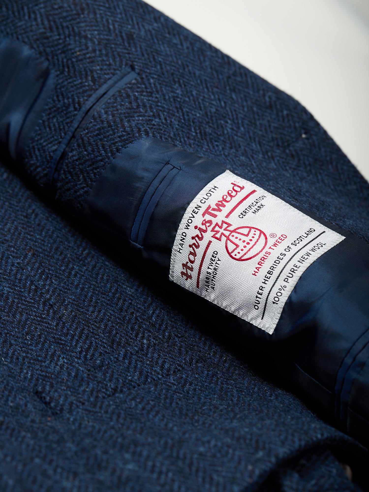 Harris Tweed 3-piece Suit Navy Herringbone