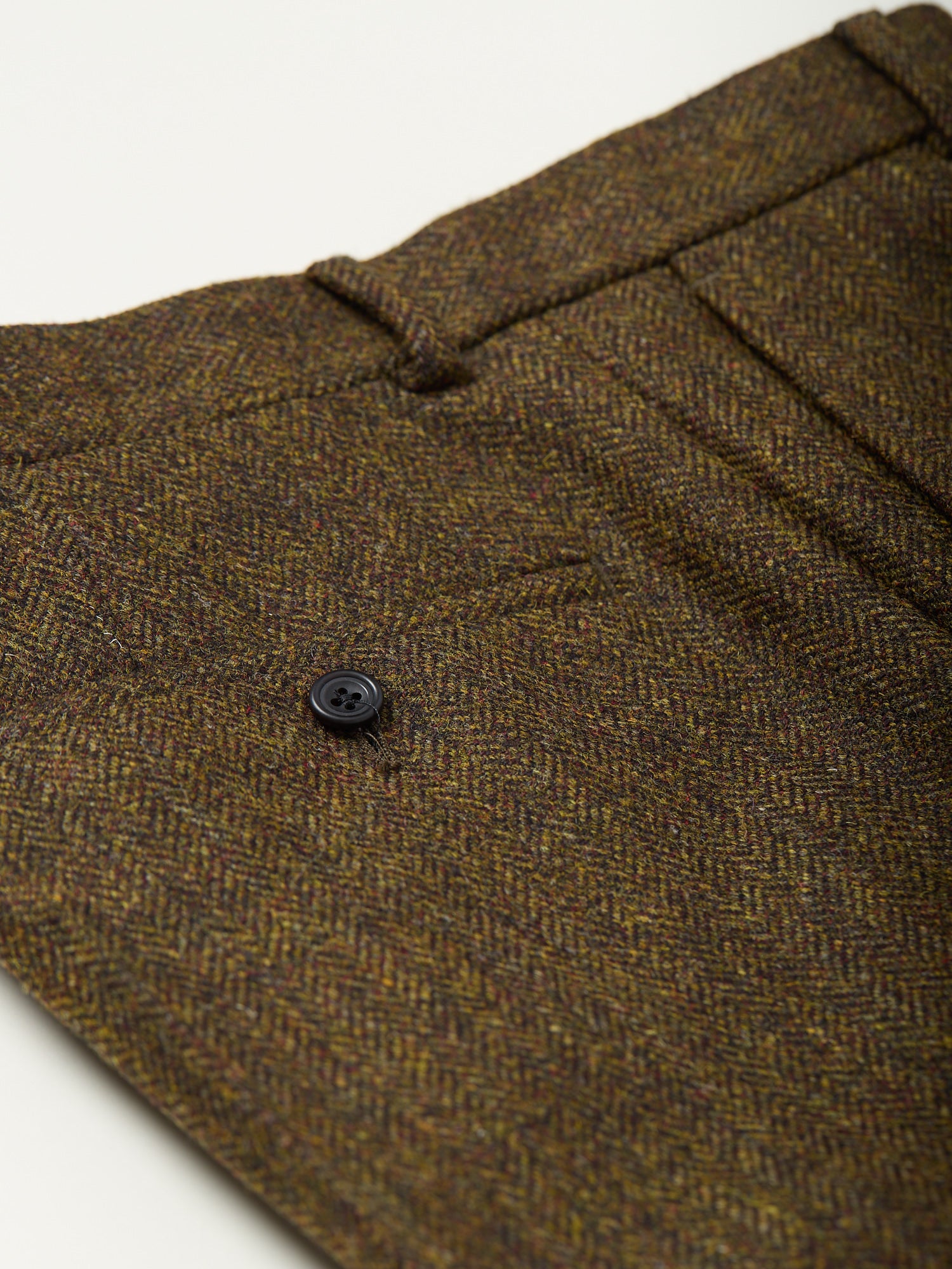 Colkirk Herringbone Tweed Trousers Olive
