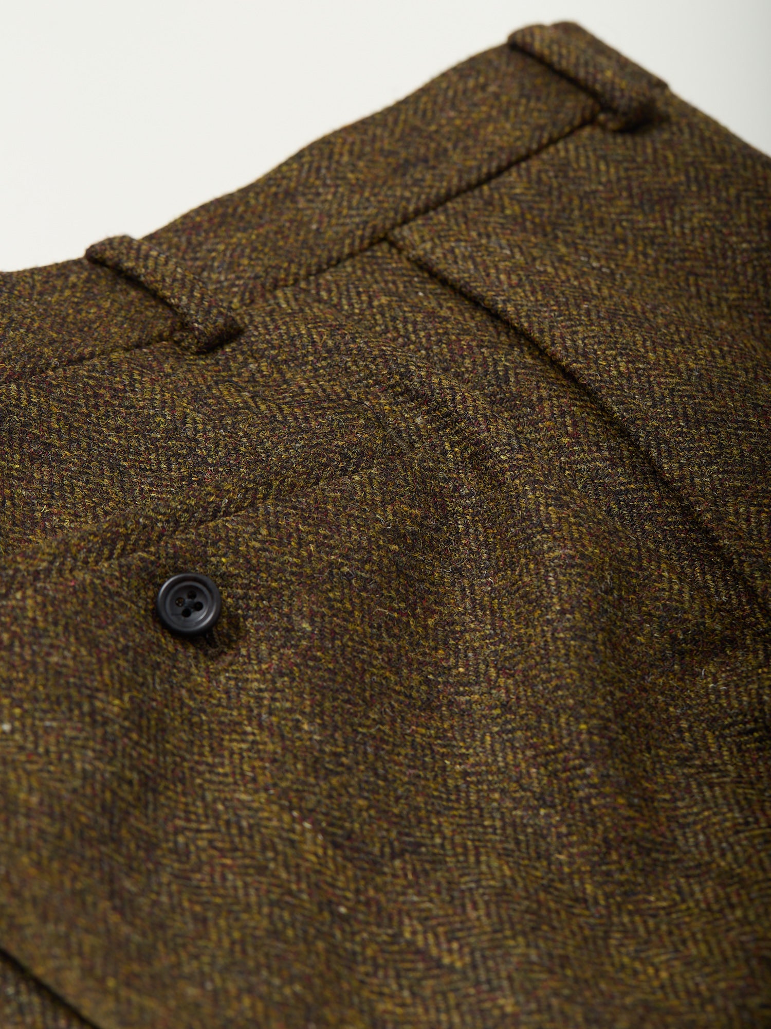 Mautby Herringbone Tweed Trousers Olive
