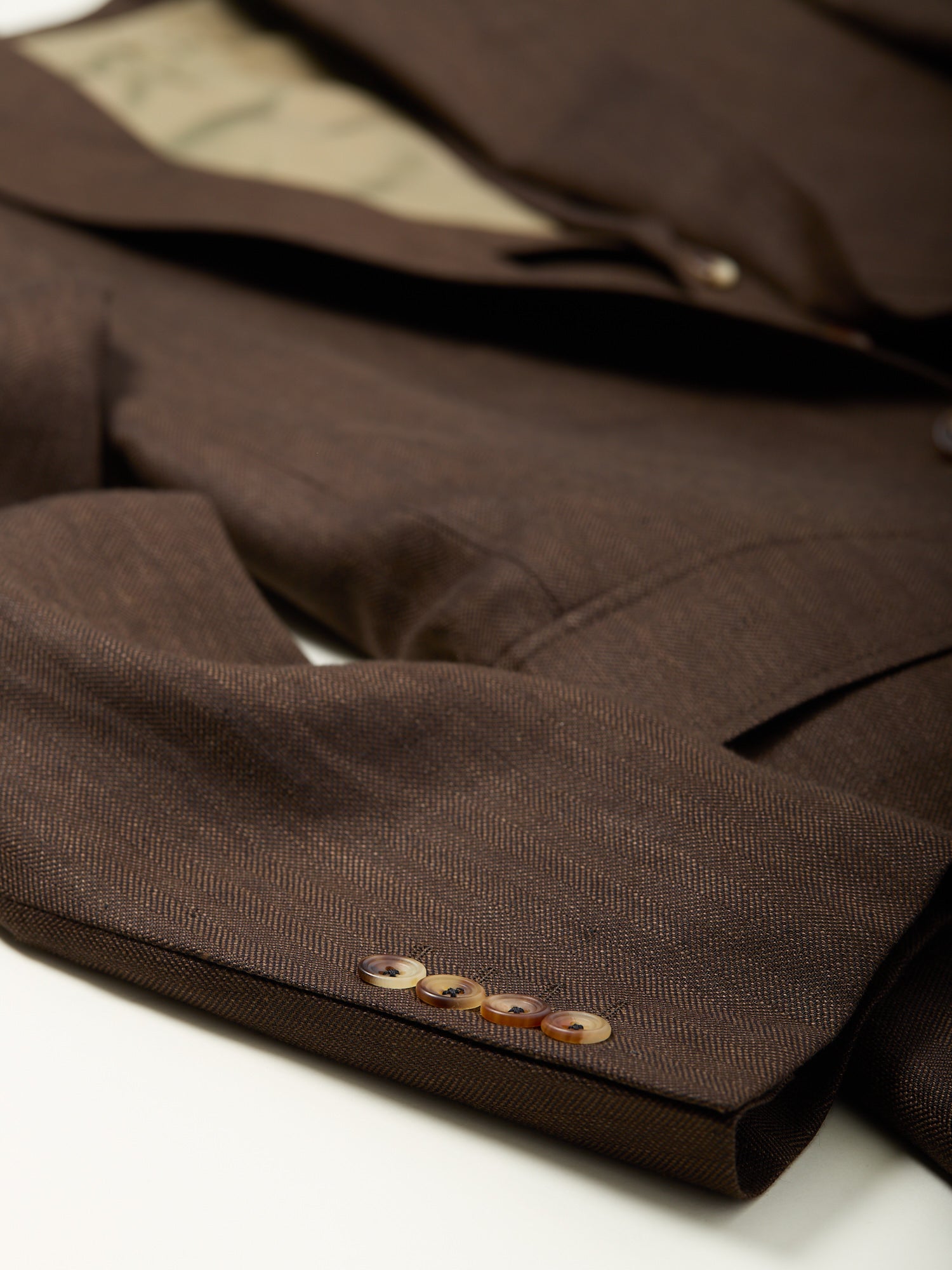 3-piece Wool/Linen Suit Dark Brown HB