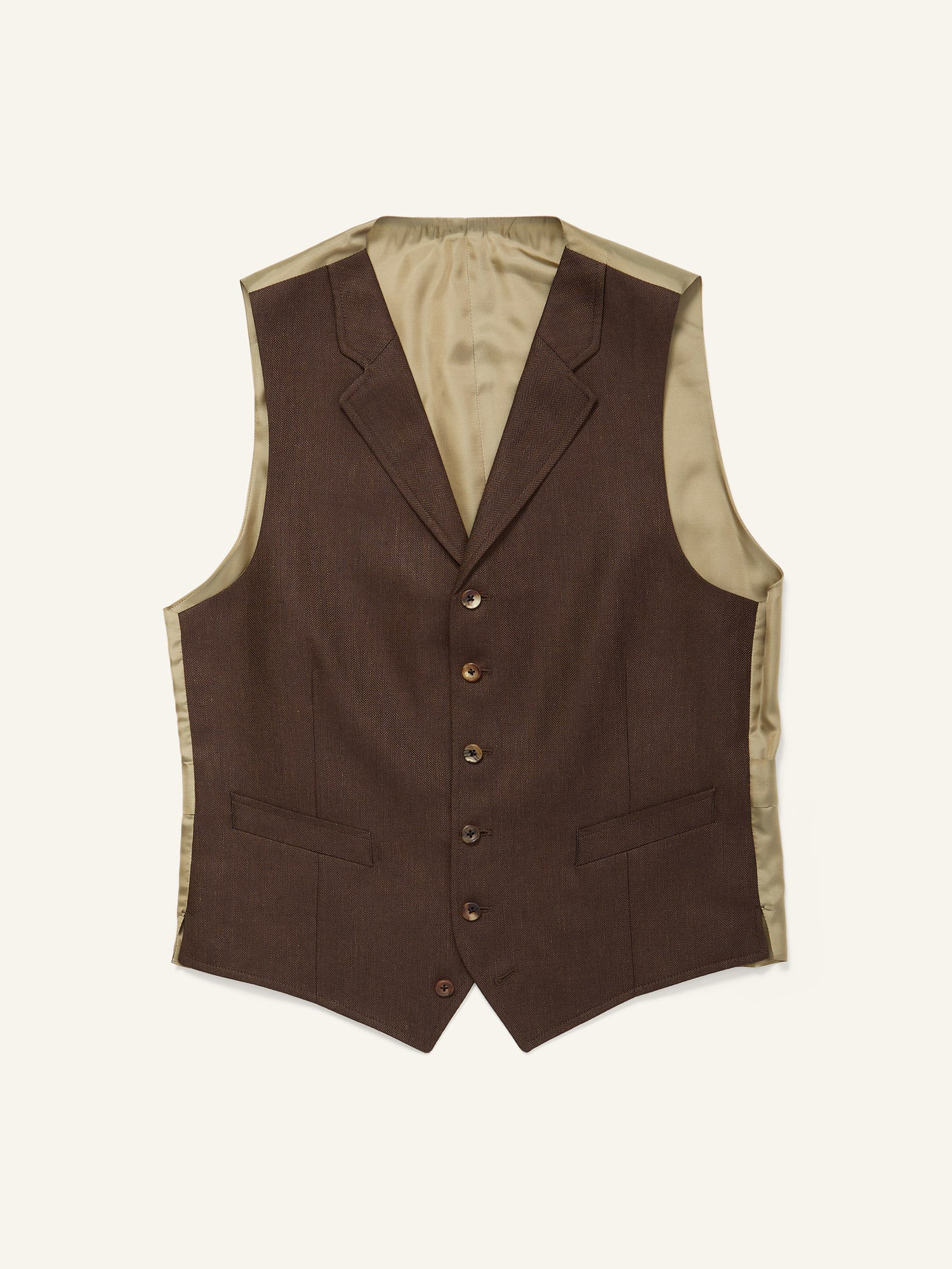 3-piece Wool/Linen Suit Dark Brown HB