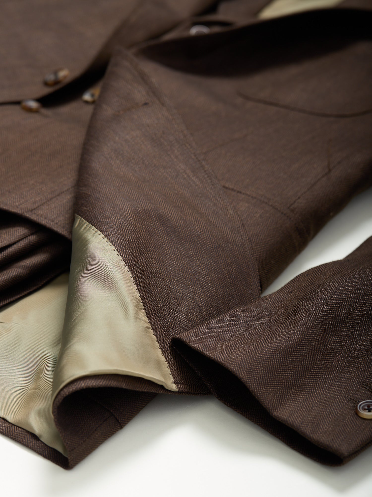 3-piece Wool/Linen Suit Dark Brown HB