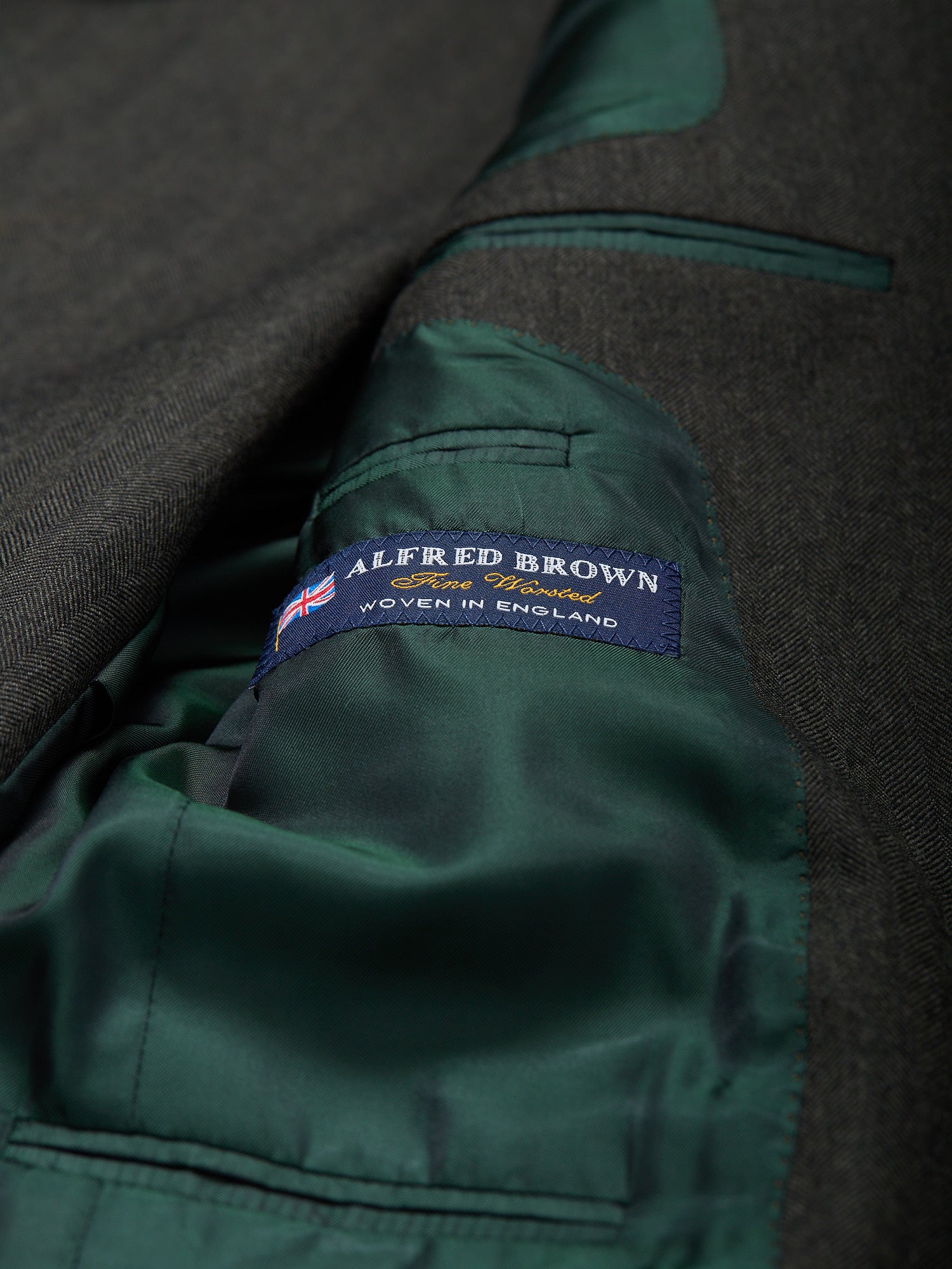 3-Piece Worsted HB Suit Dark Green
