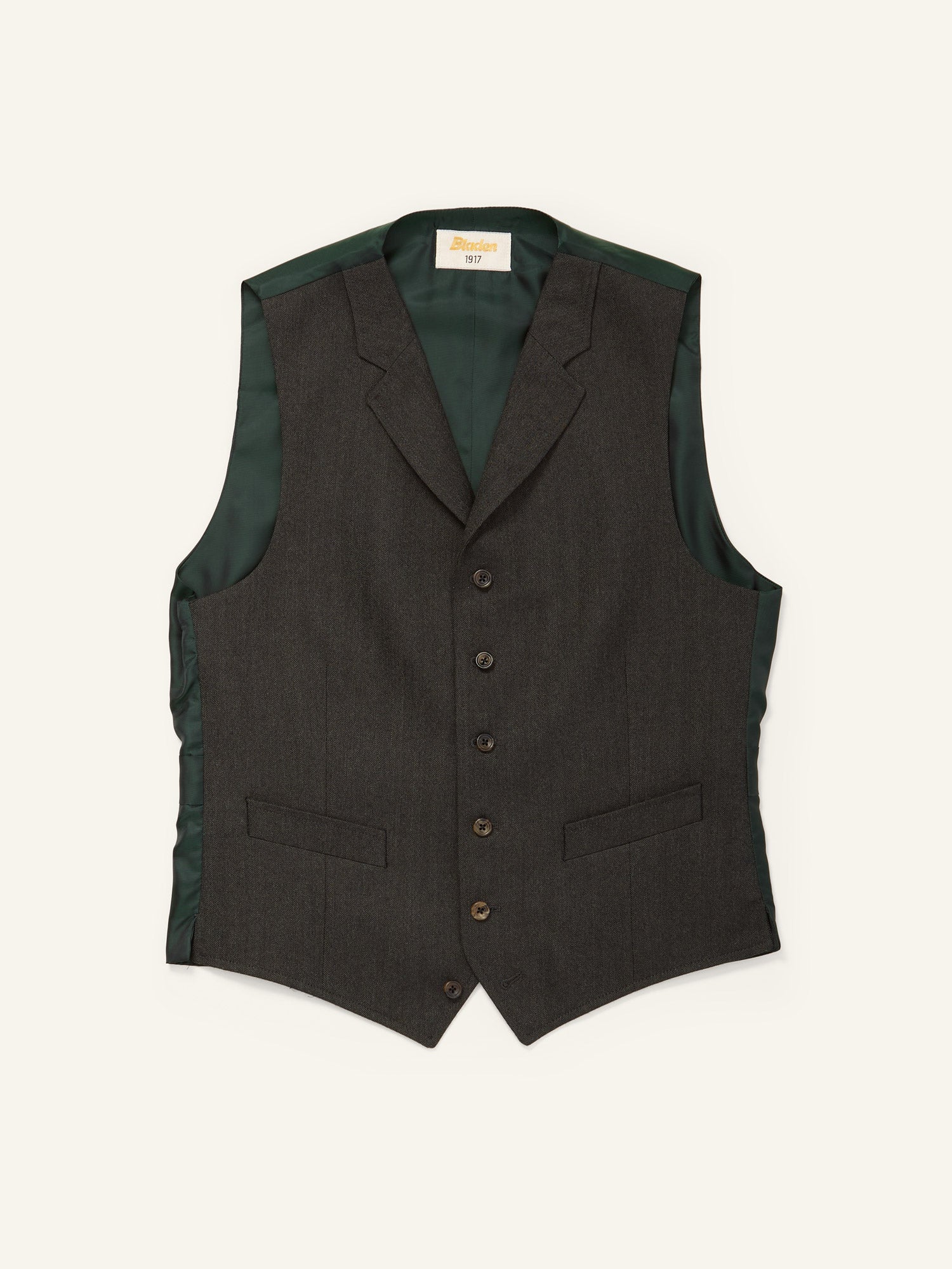 3-Piece Worsted HB Suit Dark Green