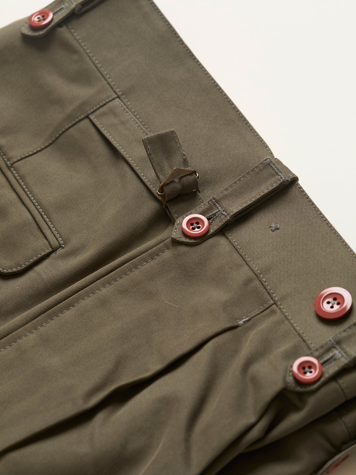 Bombay Pleated Officer's Shorts Jungle Green Drill