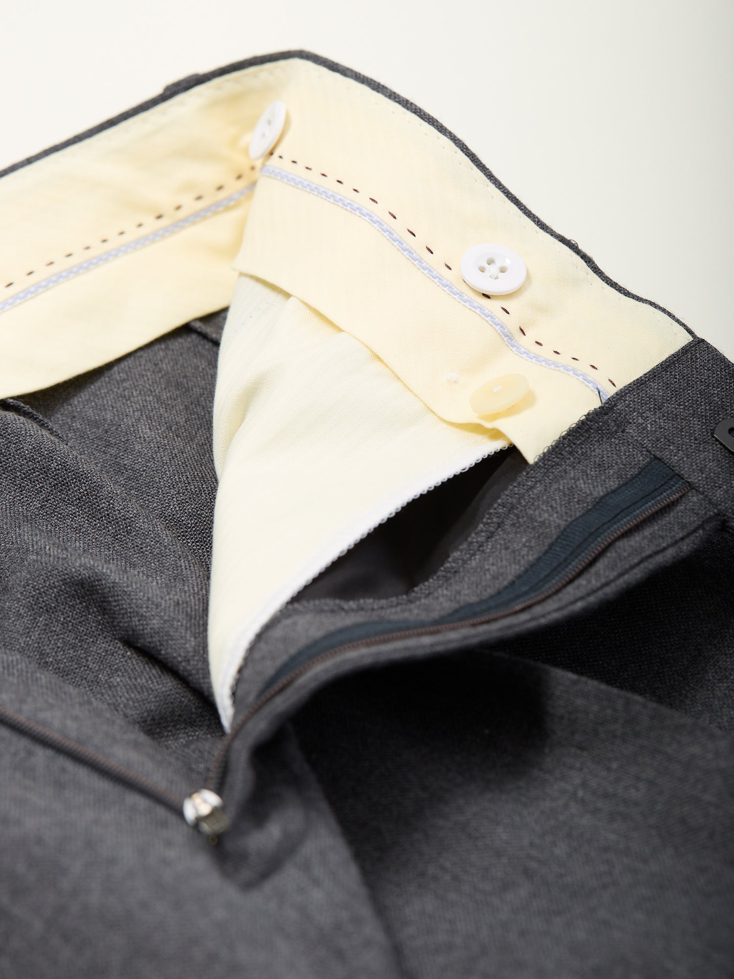 Colkirk High Twist Wool Trousers Mid Grey