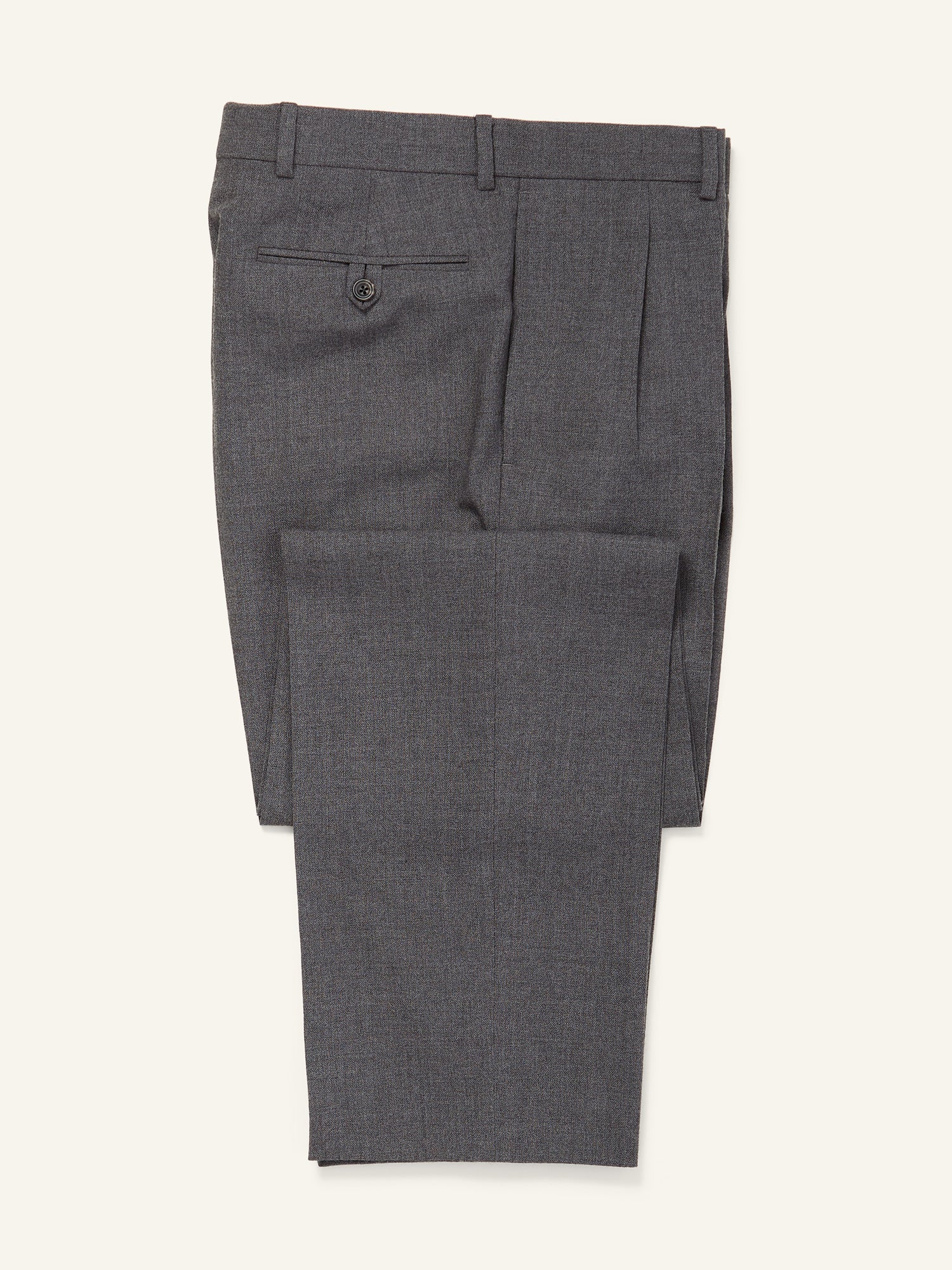 Dilham High Twist Wool Trousers Mid Grey