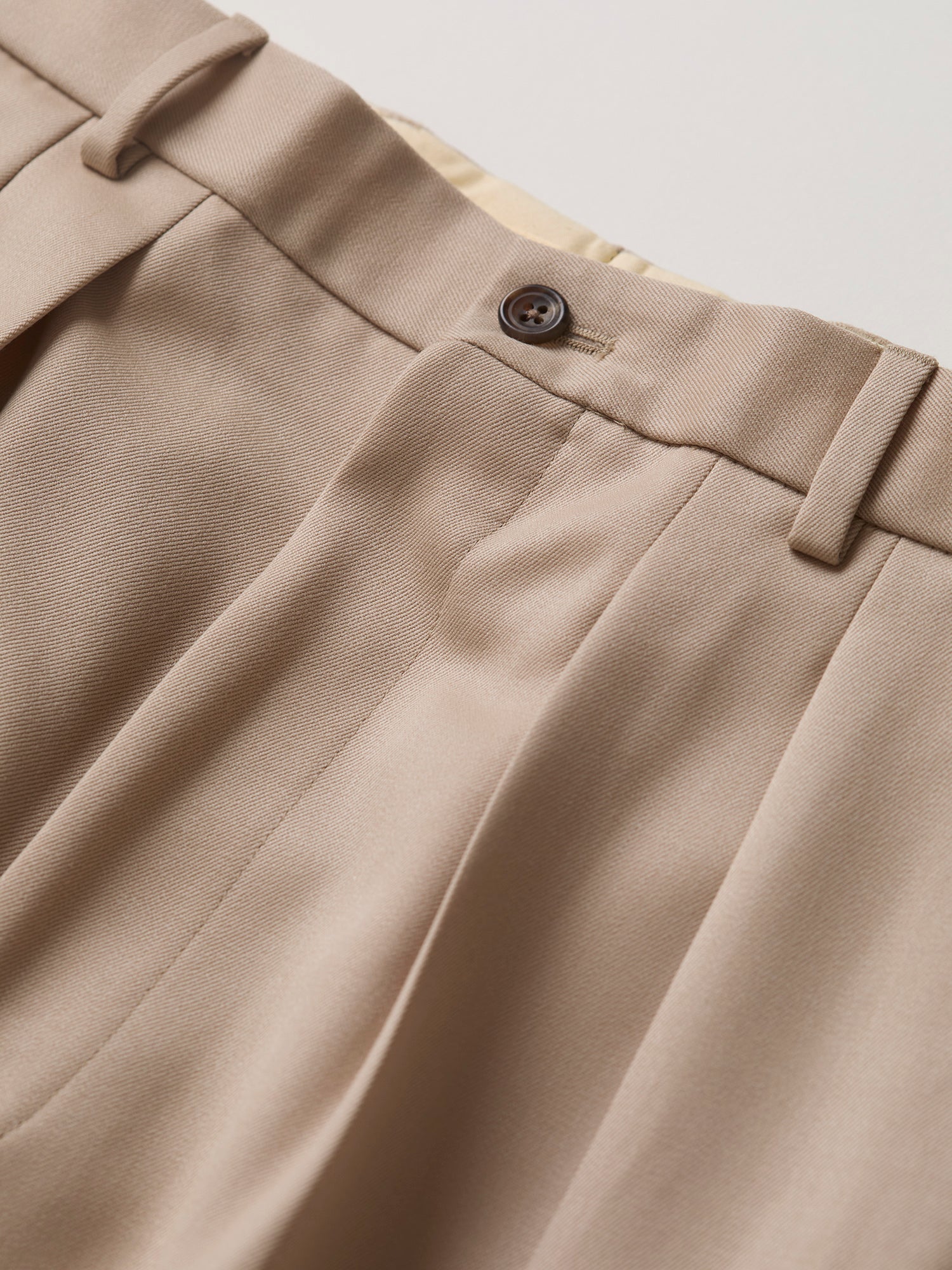 Dilham Pleated Wool Gabardine Trousers Light Sand