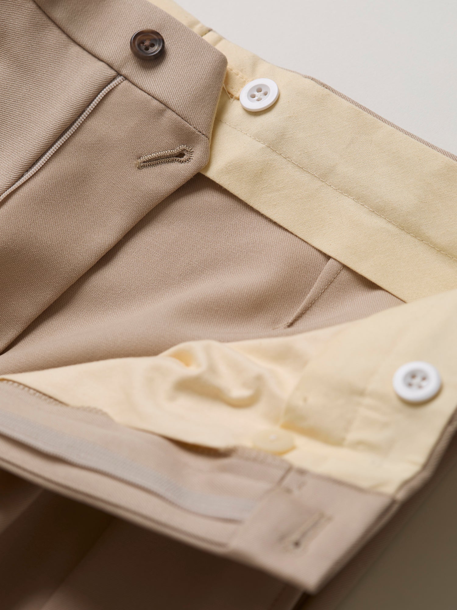 Dilham Pleated Wool Gabardine Trousers Light Sand