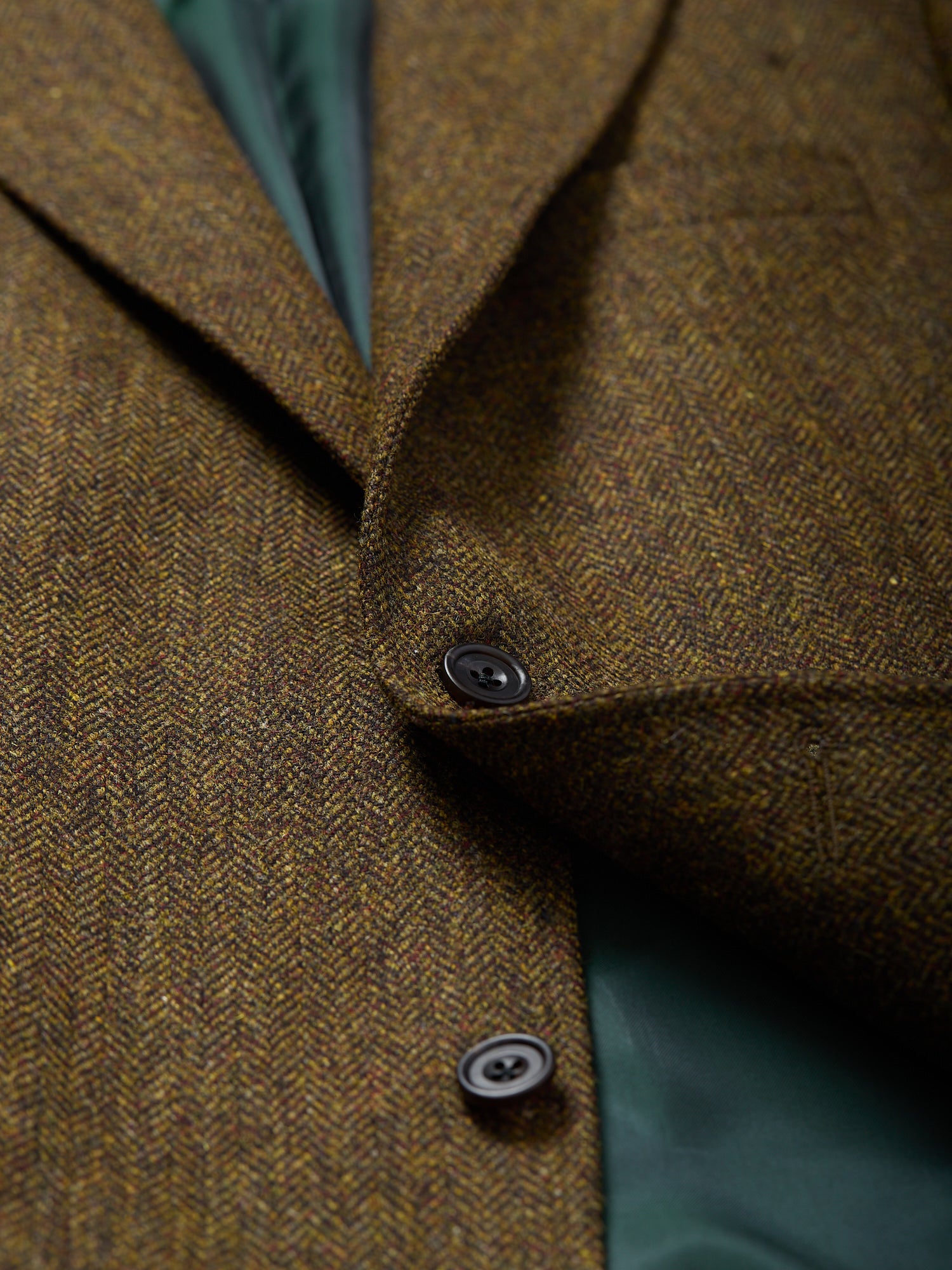 Gunton Herringbone Tweed Jacket Olive
