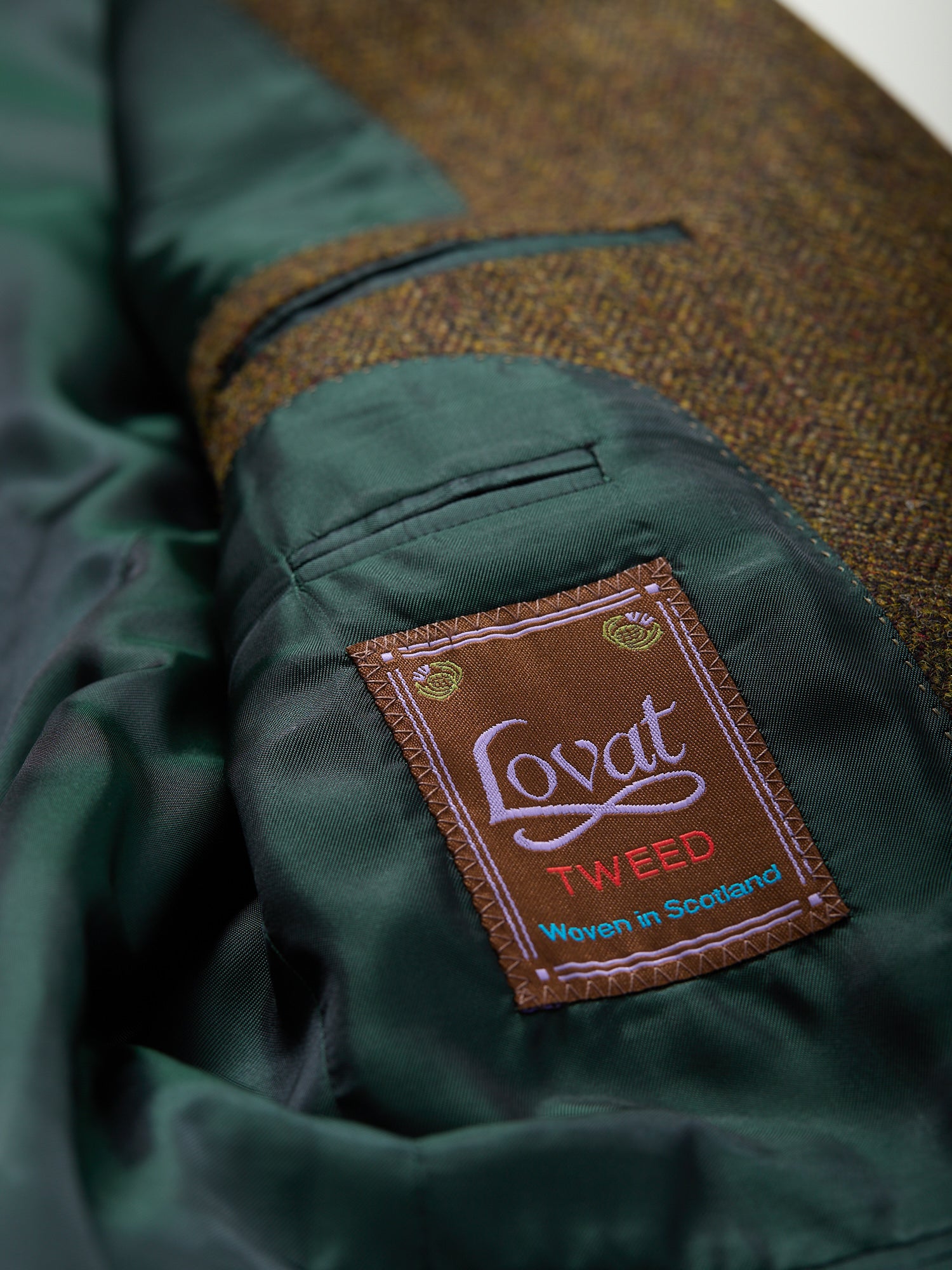 Gunton Herringbone Tweed Jacket Olive