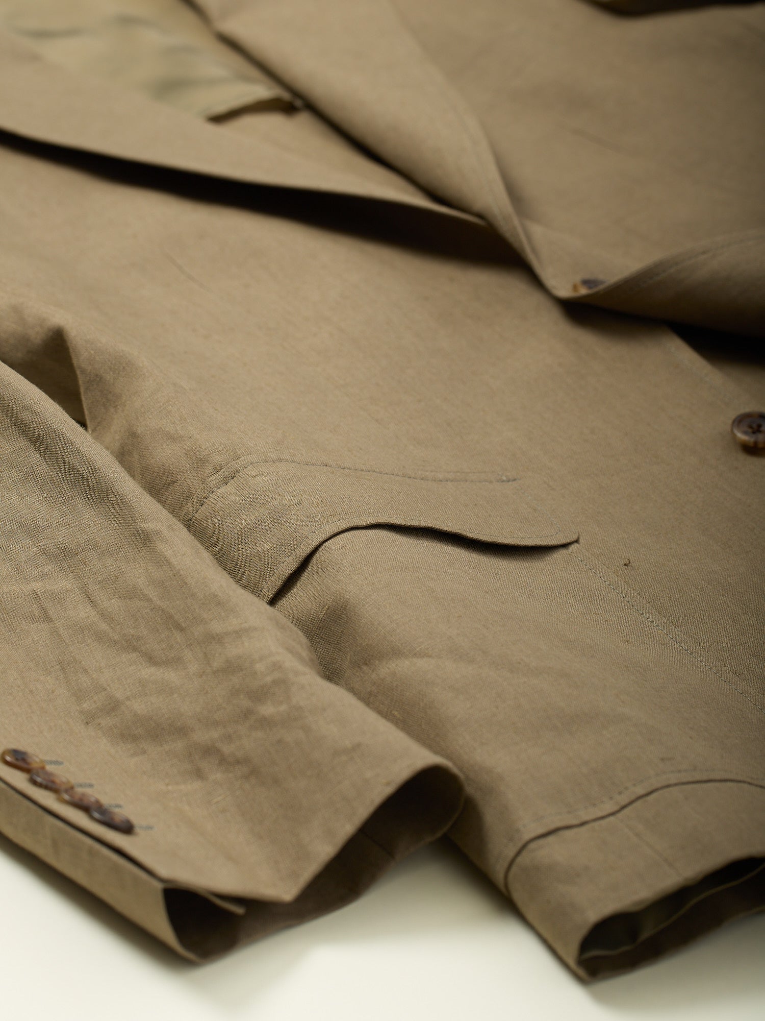 Gunton Irish Linen Jacket Dark Olive