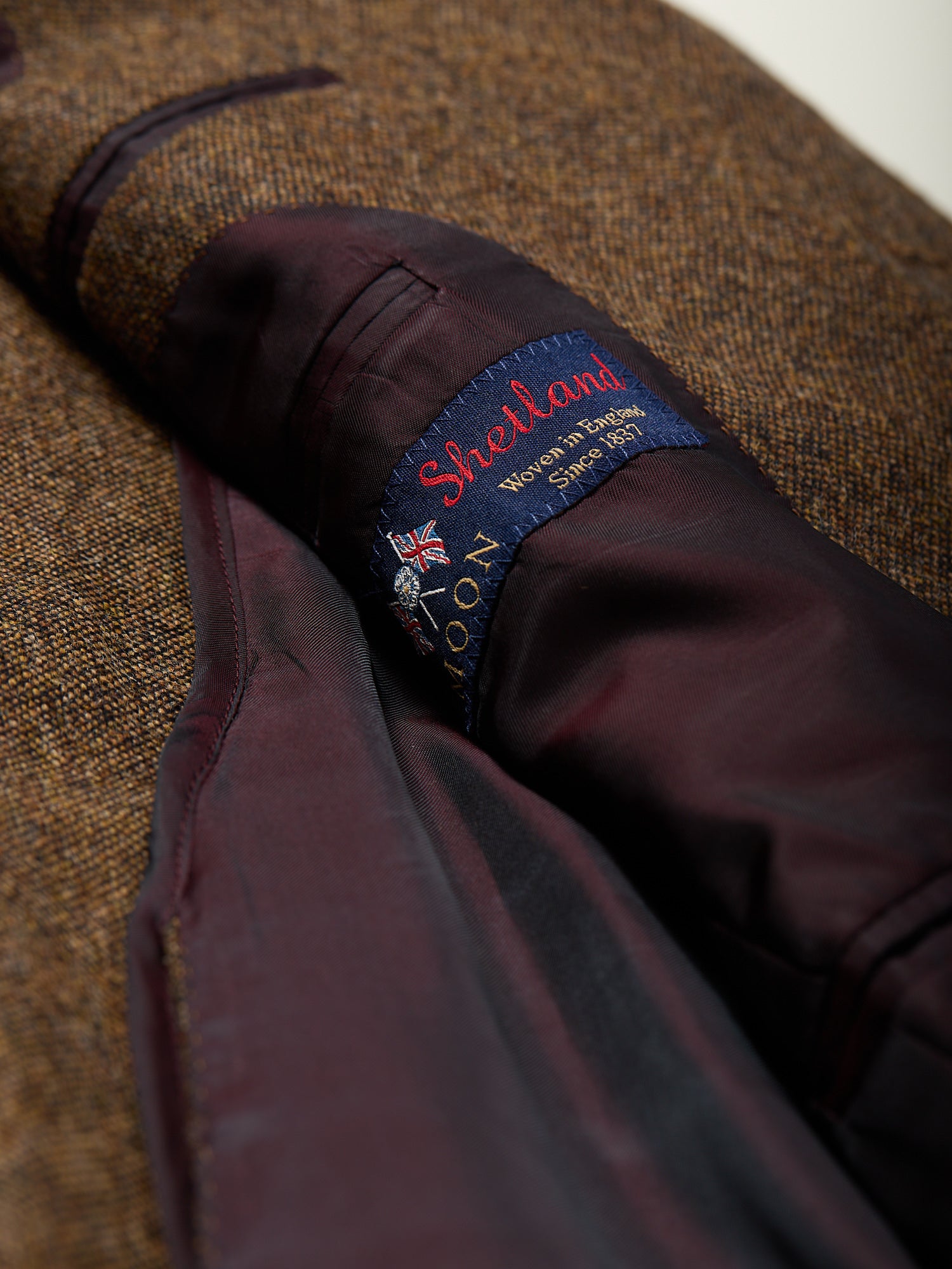 Gunton Shetland Donegal Tweed Jacket Brown