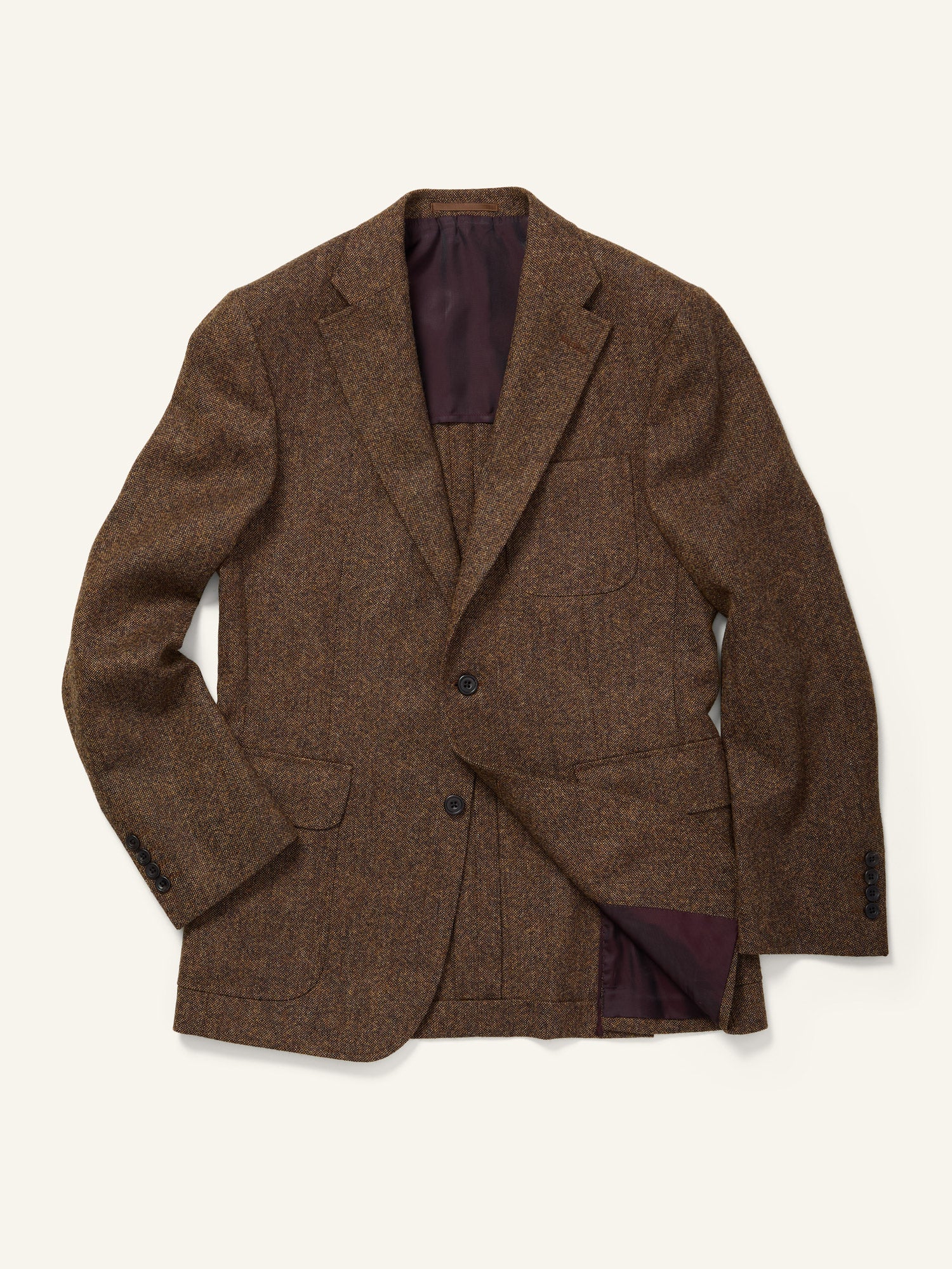 Gunton Shetland Donegal Tweed Jacket Brown