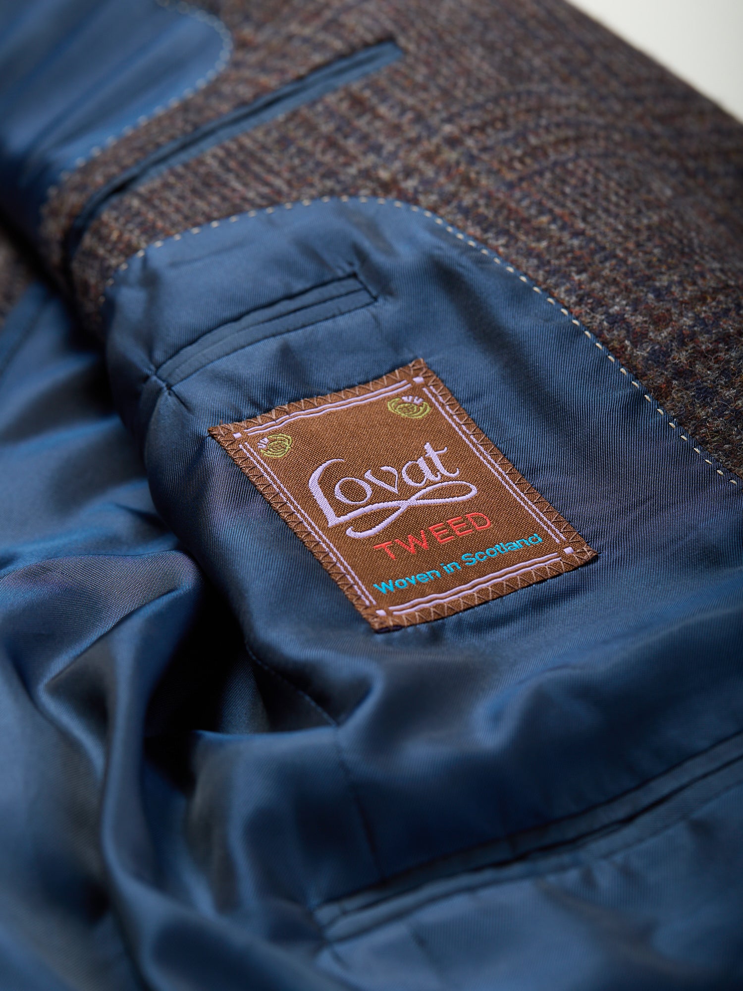 Gunton Shetland Glencheck Tweed Jacket Dk Brown