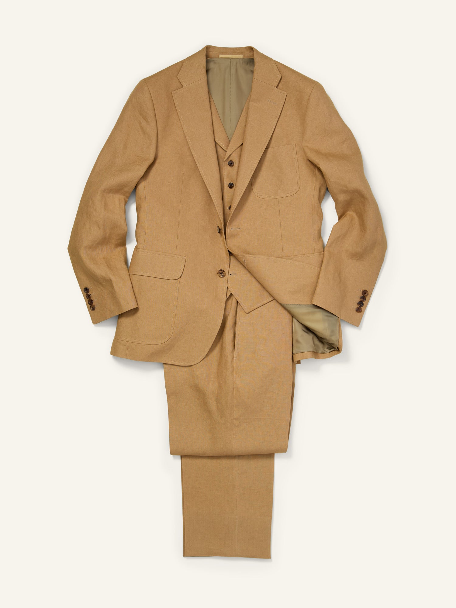 Buckenham Tropical Irish Linen Waistcoat Sahara