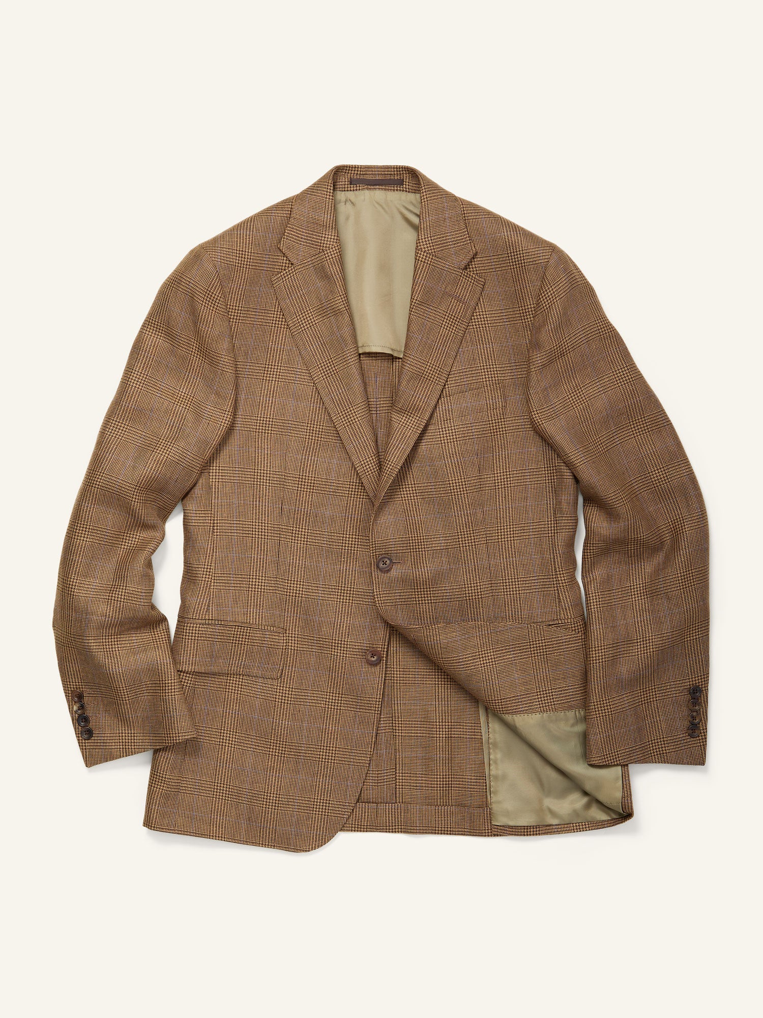 Gunton Wool/Linen Jacket Brown Glencheck
