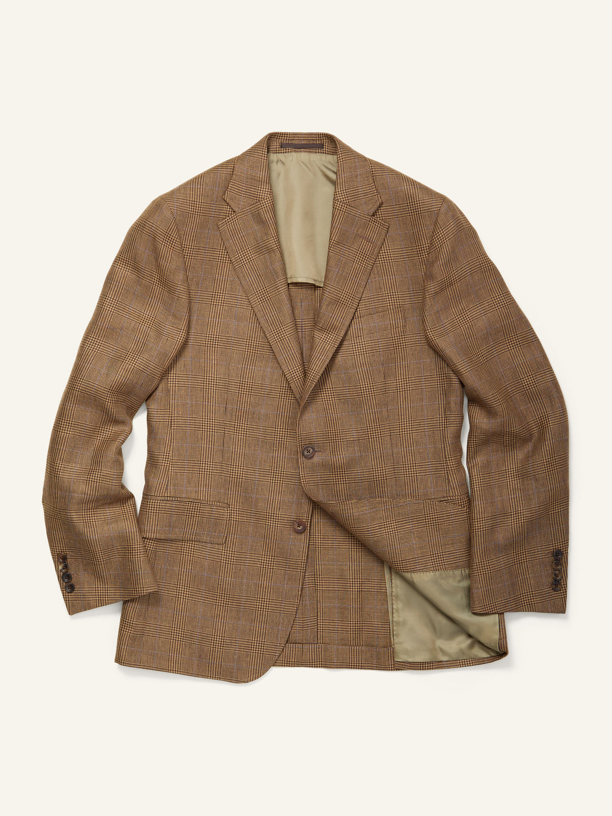 Bladen Gunton Wool/Linen Jacket Brown Glencheck