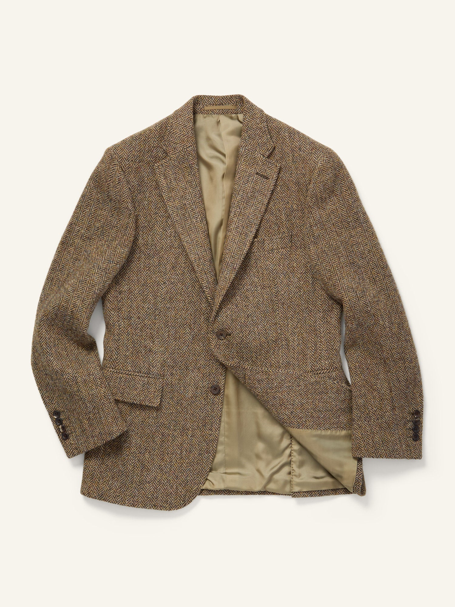 Gunton Harris Tweed Jacket Beige Herringbone