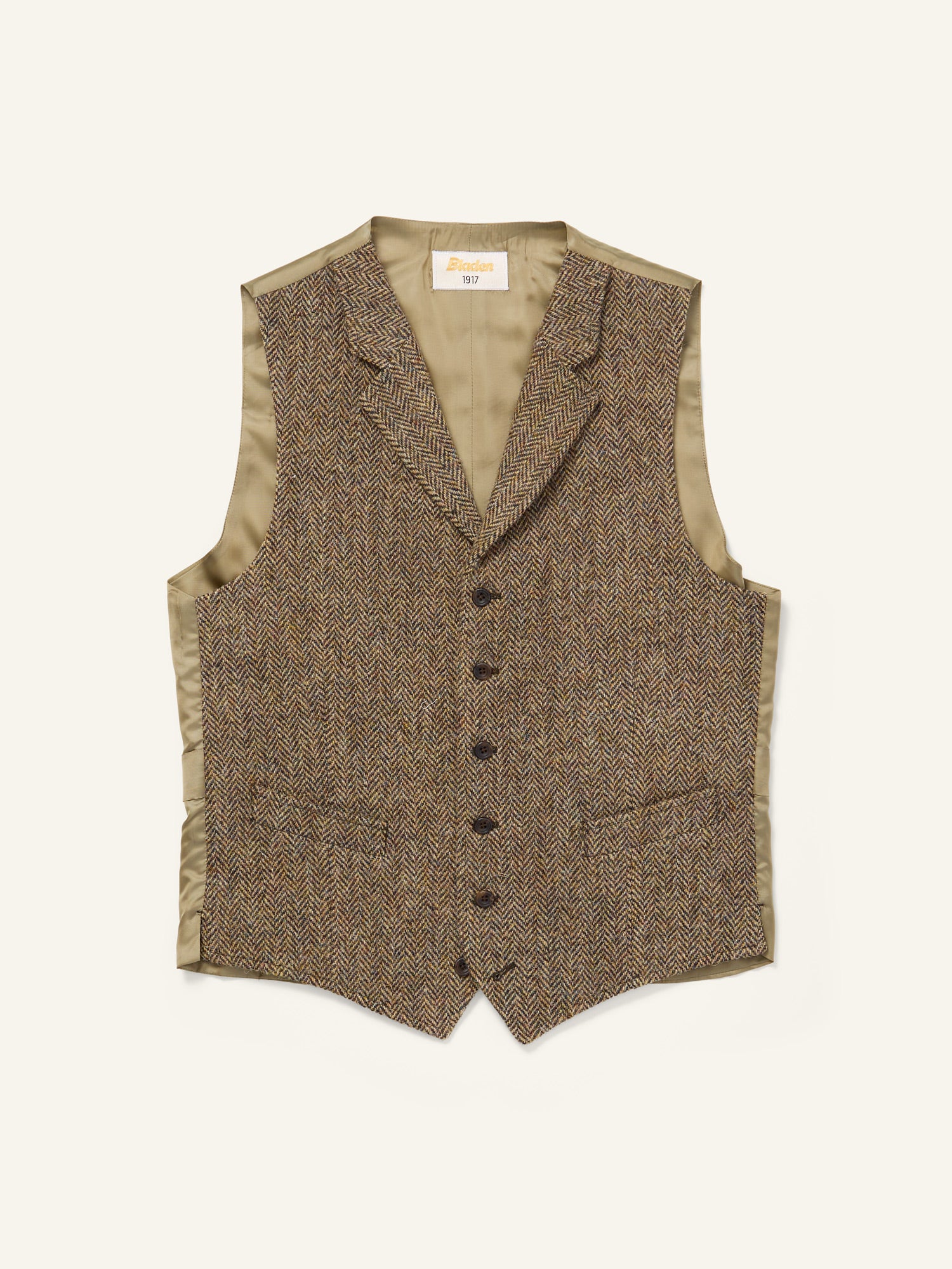Harris Tweed 3-piece Suit Beige Herringbone
