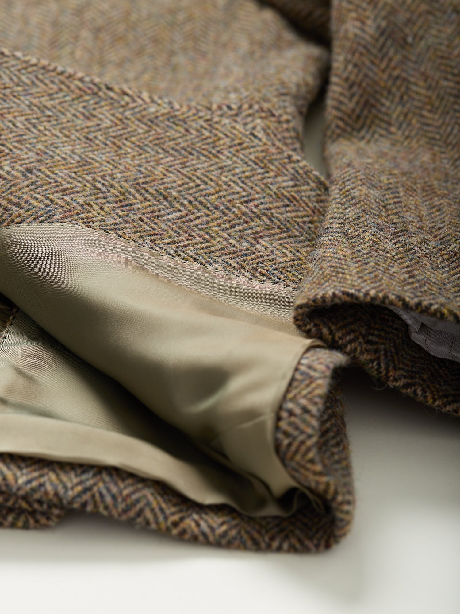 Gunton Harris Tweed Jacket Beige Herringbone