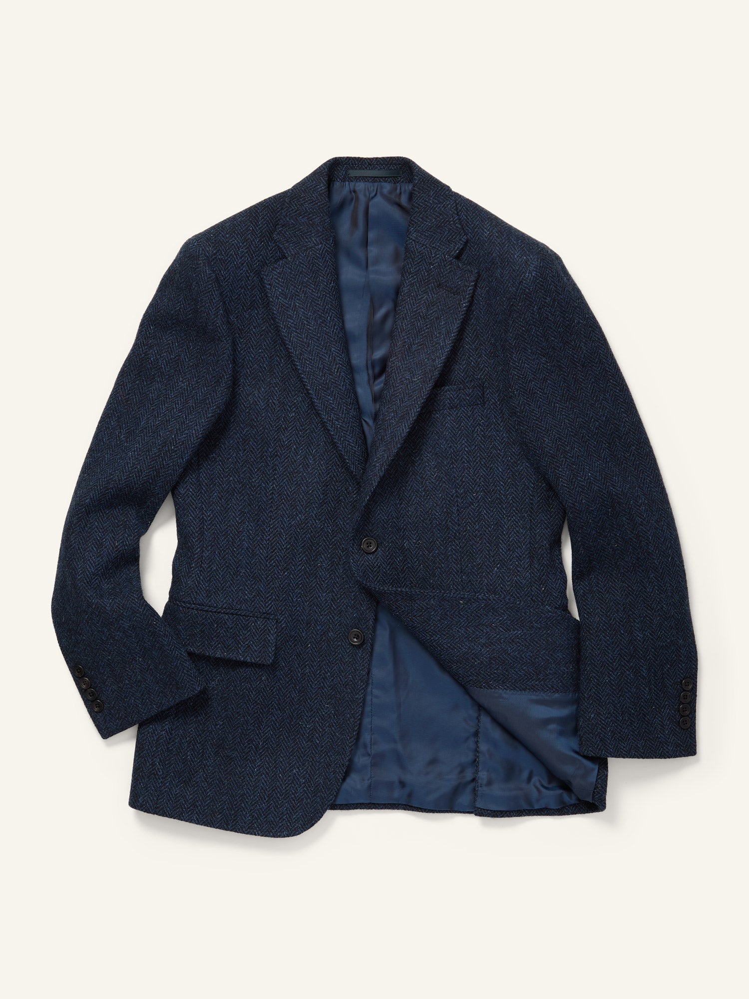Gunton Harris Tweed Jacket Navy Herringbone