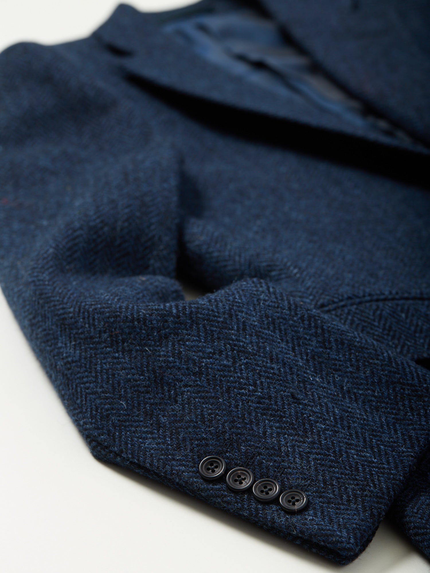 Gunton Harris Tweed Jacket Navy Herringbone