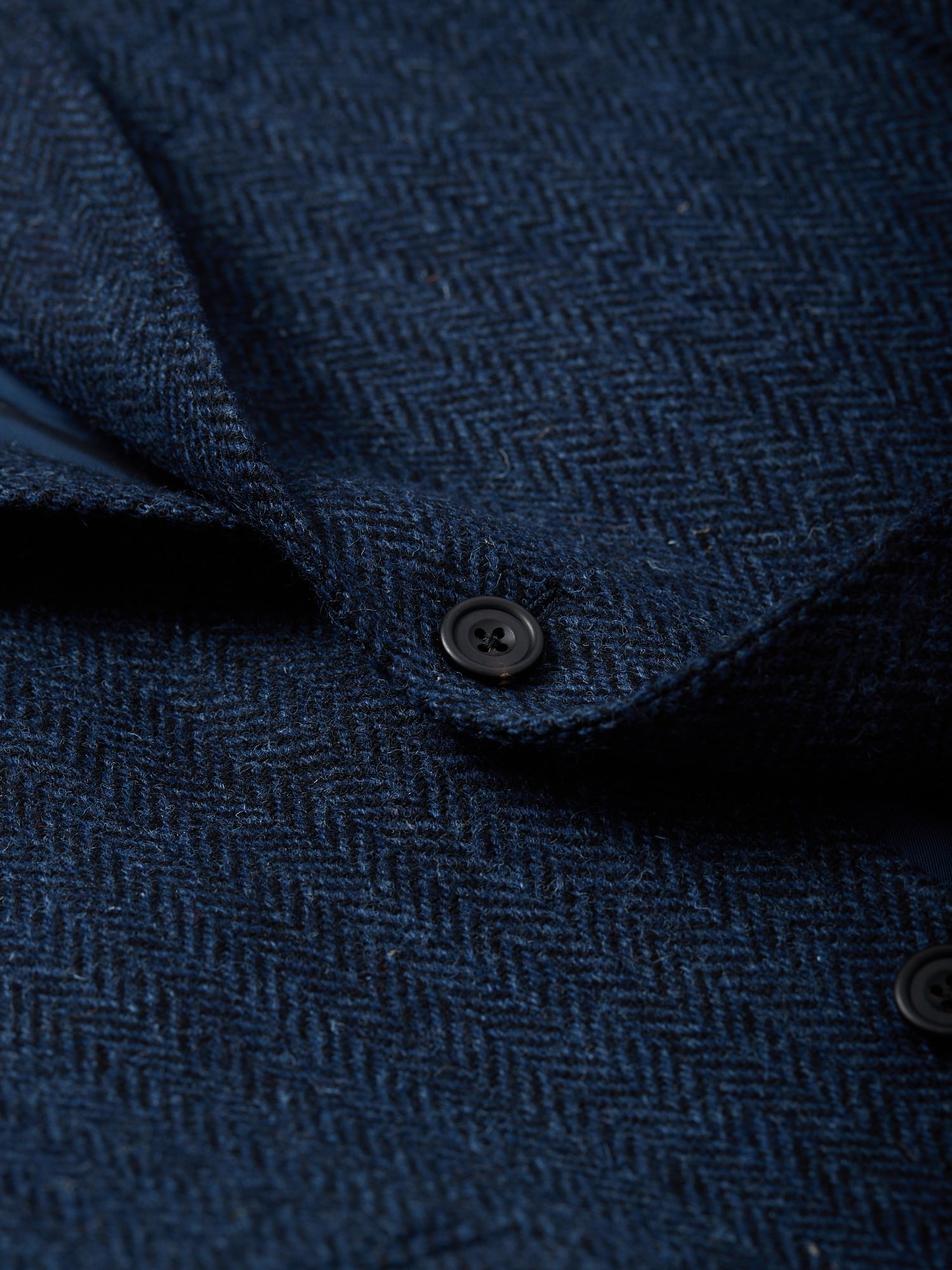 Gunton Harris Tweed Jacket Navy Herringbone