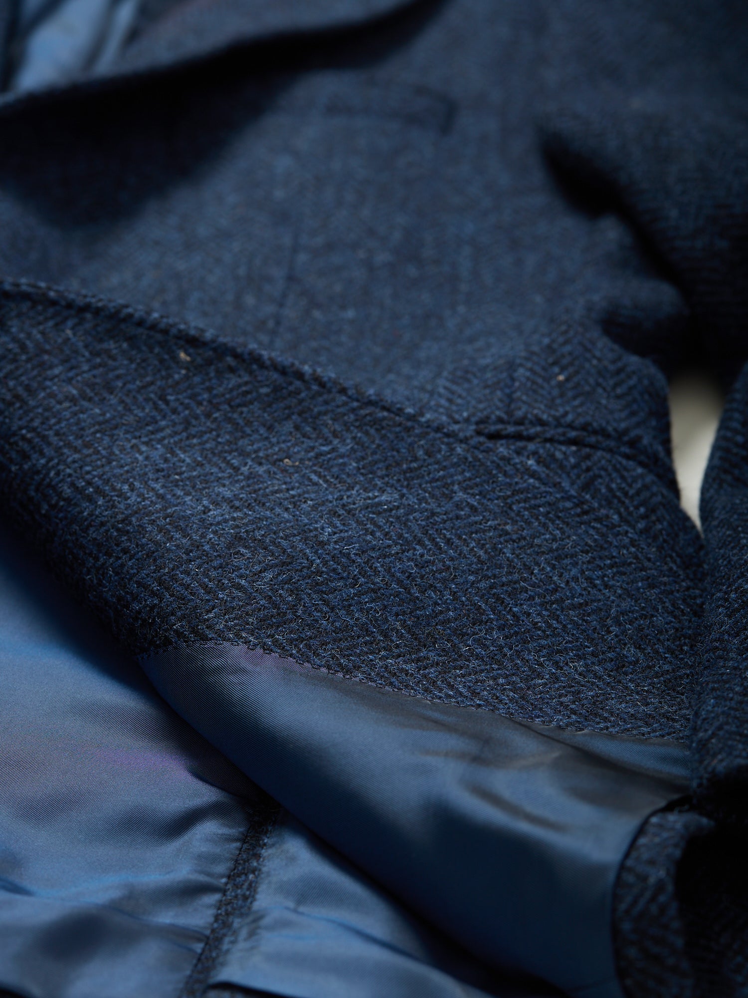 Gunton Harris Tweed Jacket Navy Herringbone