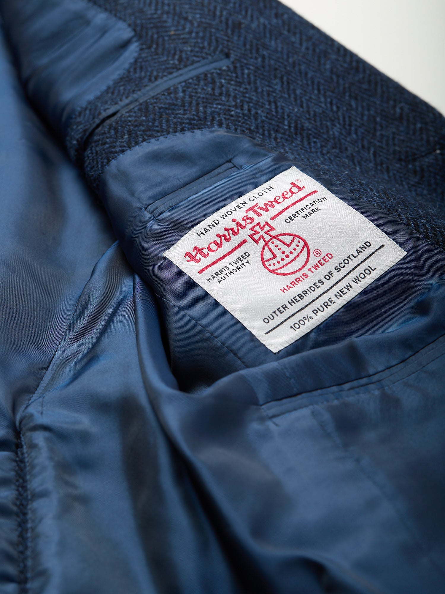 Gunton Harris Tweed Jacket Navy Herringbone