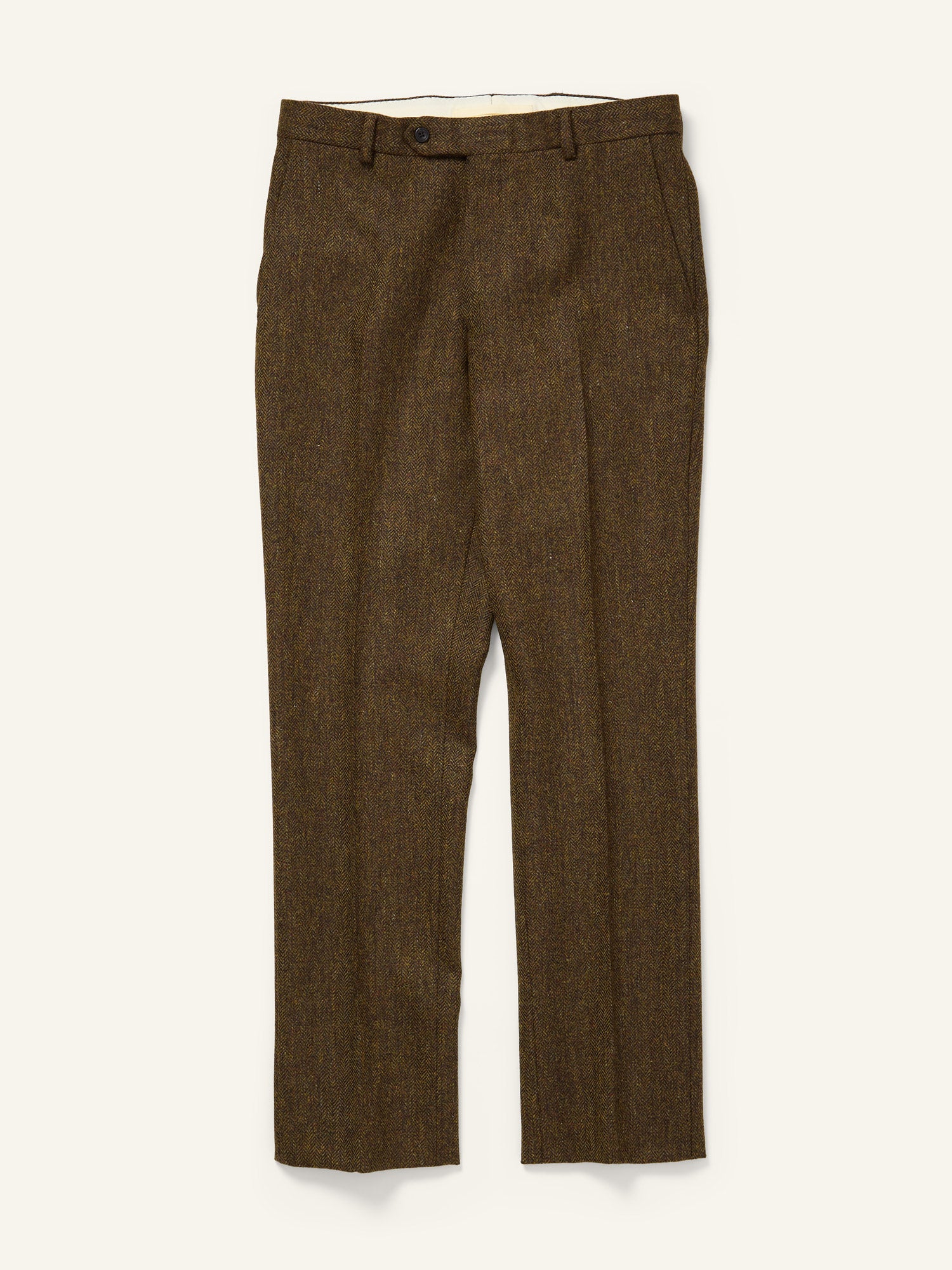 Mautby Herringbone Tweed Trousers Olive